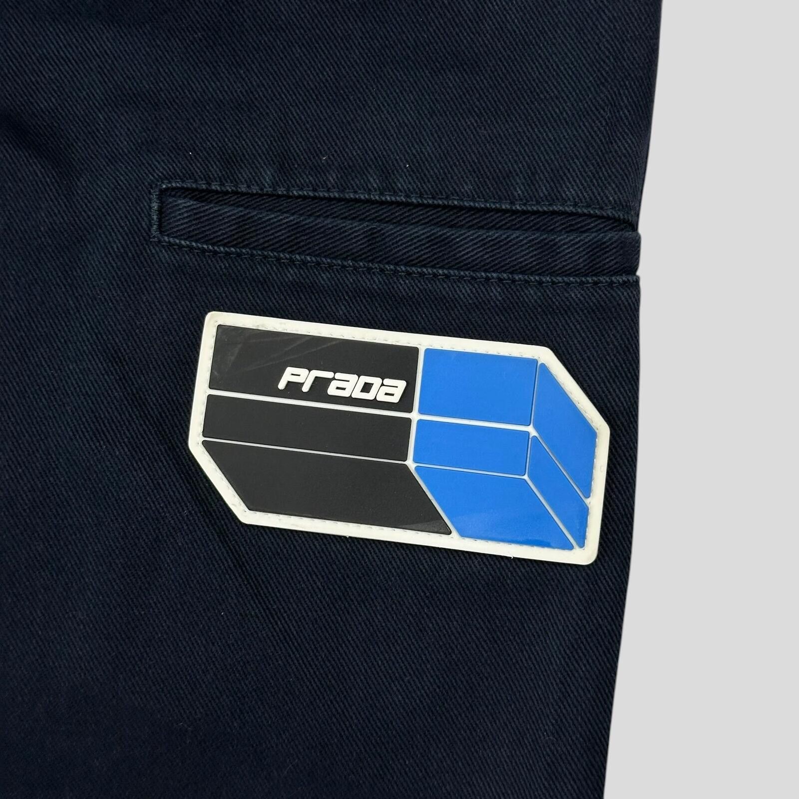 Prada Prada 2018 Rubber Logo Baggy Drill Cotton Trousers - IT48 Size US 31 - 4 Thumbnail