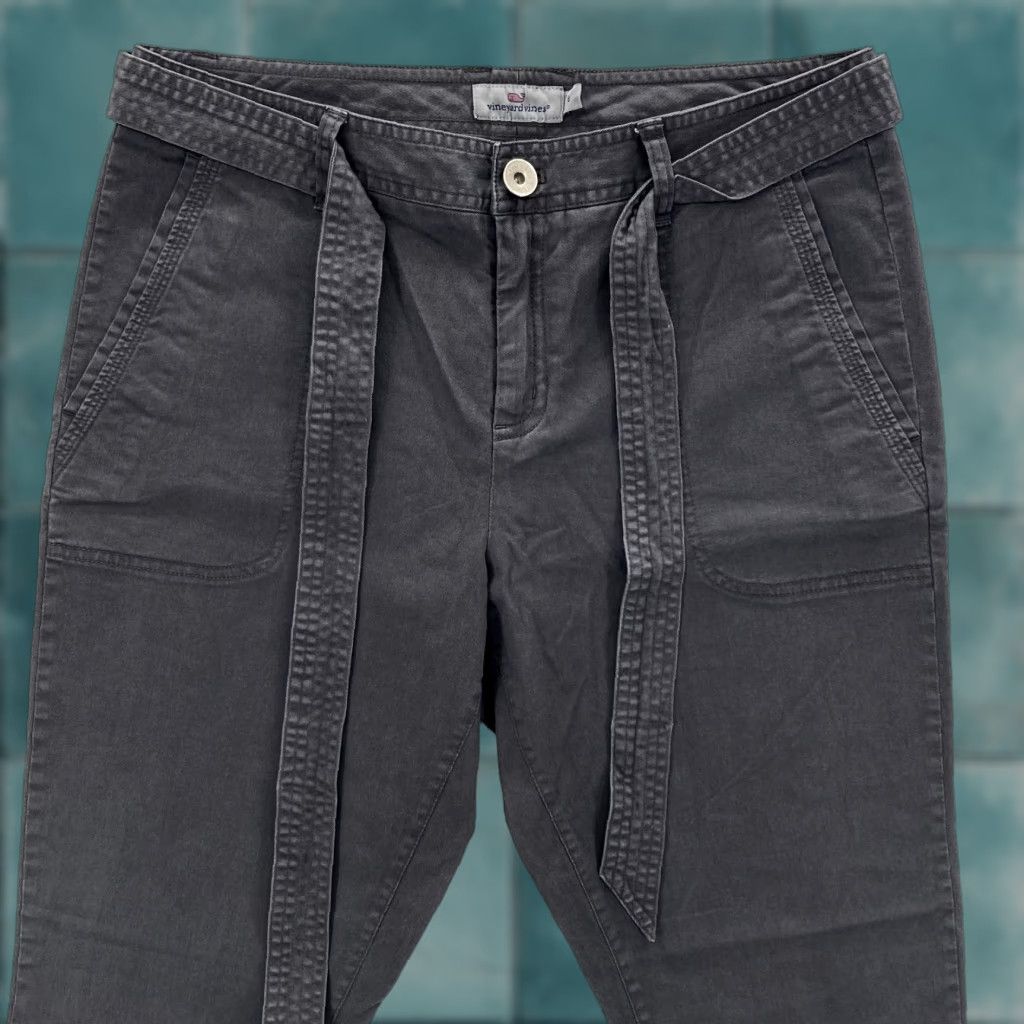 Vineyard Vines Vineyard Vines Pants Womens 8 Dark Gray Skinny Belted Mid Rise Stretch Size 30" / US 8 / IT 44 - 1 Thumbnail