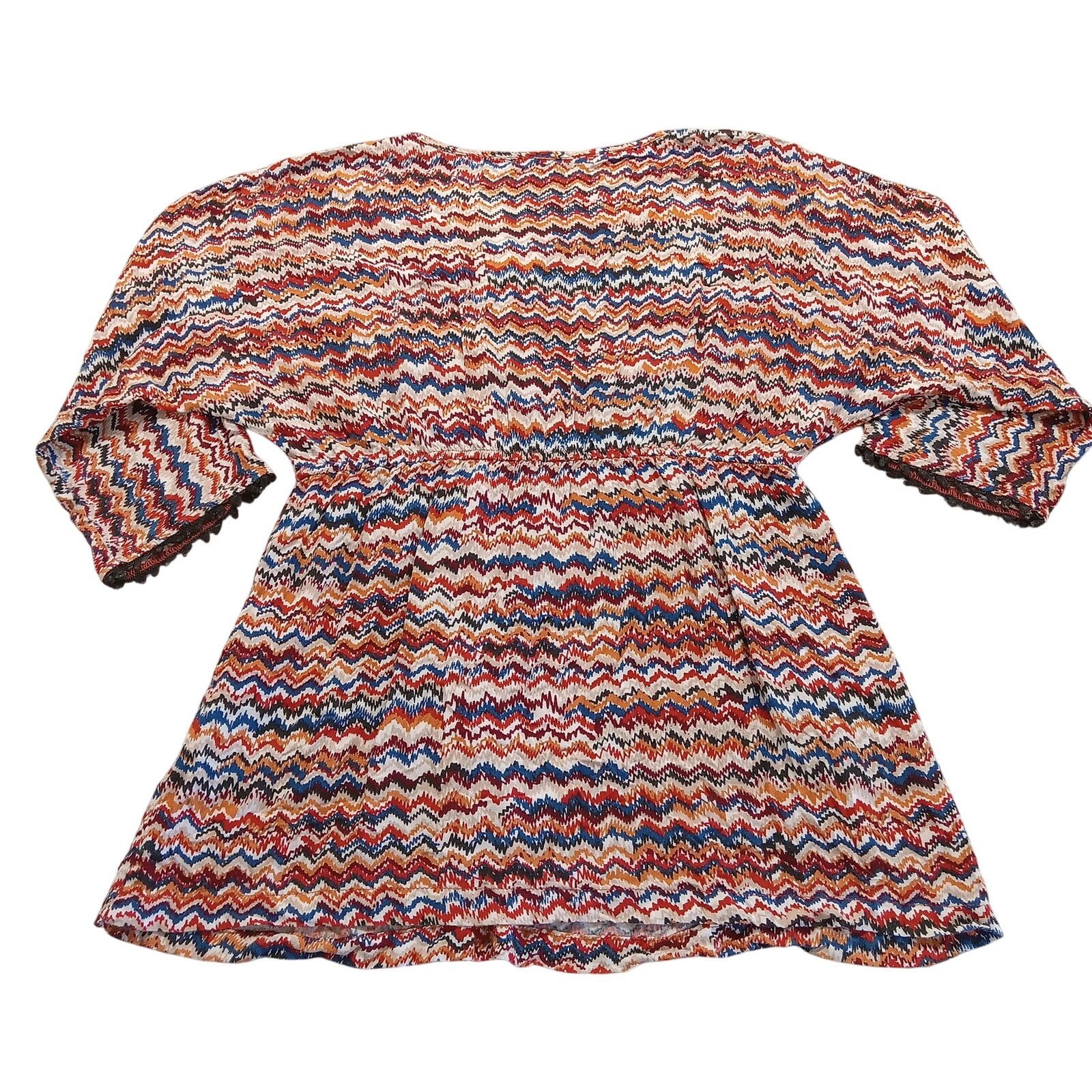 & Other Stories Women's Southwestern Blouse 3/4 Sleeve Tassels Tie Top Size S / US 4 / IT 40 - 2 Thumbnail