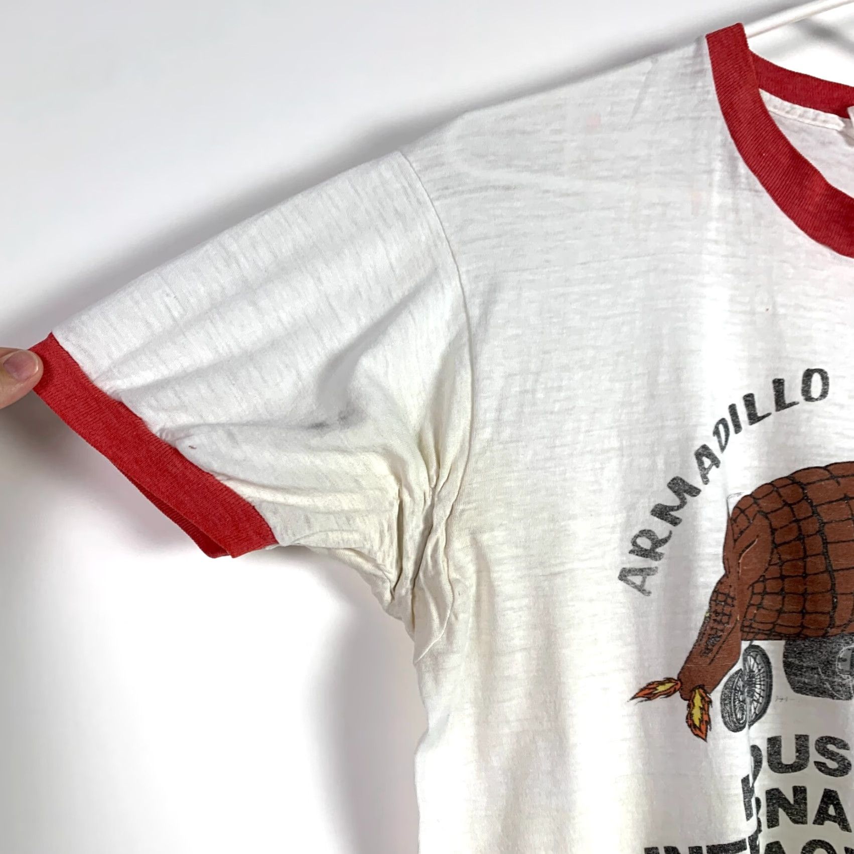 Vintage Vtg Armadillo Nationals Houston International Dragway Single Stitch Tee Shirt Shirt Mens L White Graphic Print 80s 90s Grunge Size US L / EU 52-54 / 3 - 2 Thumbnail