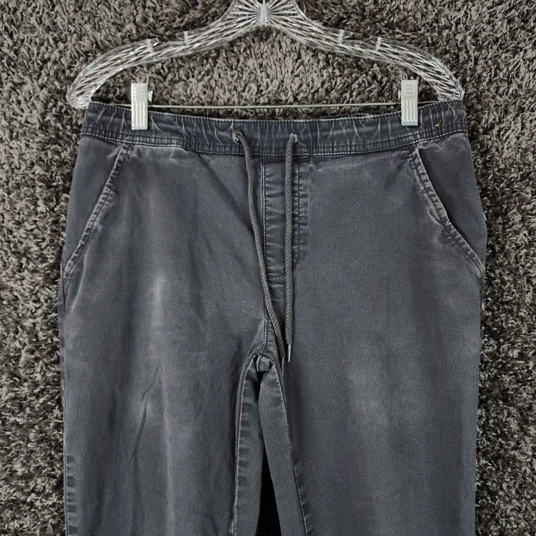Vintage ROEBUCK & CO. Mens Blue Draw String Waist Chino Joggers Size S Pants 30in Inseam Distressed Men Size US 29 - 3 Thumbnail