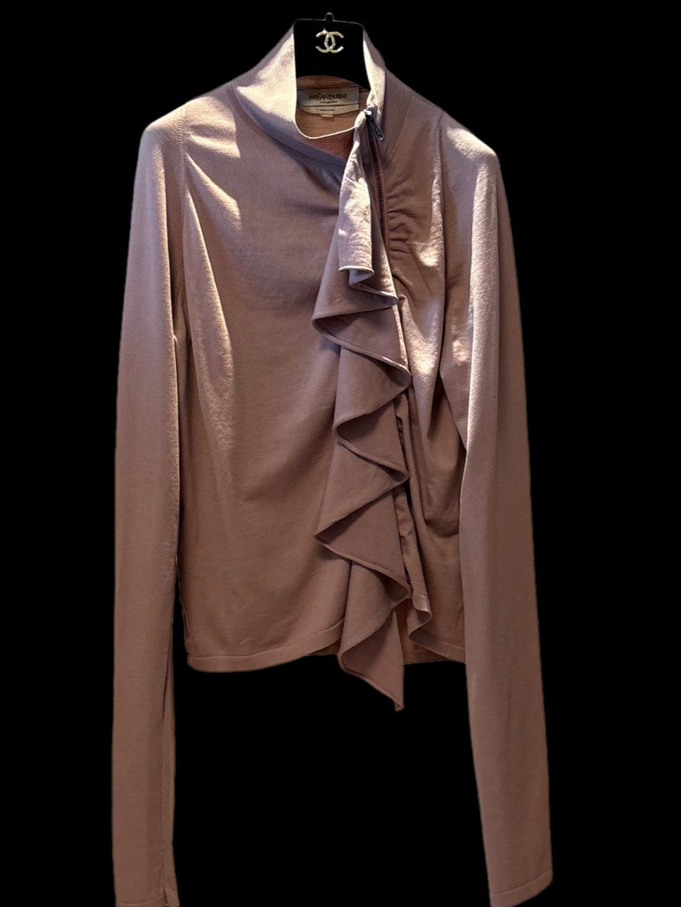 Saint Laurent Paris Saint Laurent Ruffle Front Sweater Size S Size S / US 4 / IT 40 - 1 Thumbnail