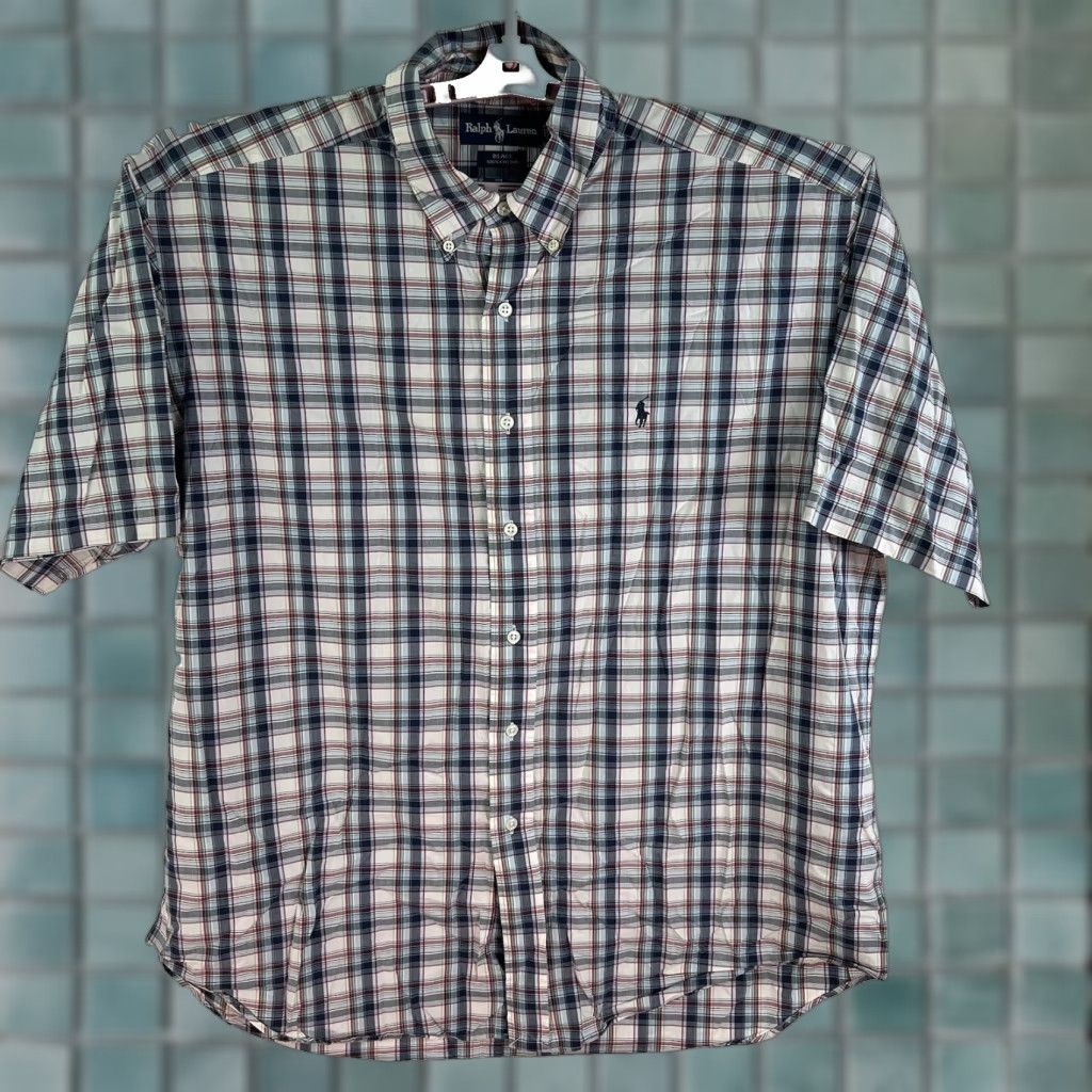 Ralph Lauren VINTAGE Ralph Lauren Button-Up Shirt Men XL Blue Plaid All Seasons Casual Size US XL / EU 56 / 4 - 1 Thumbnail