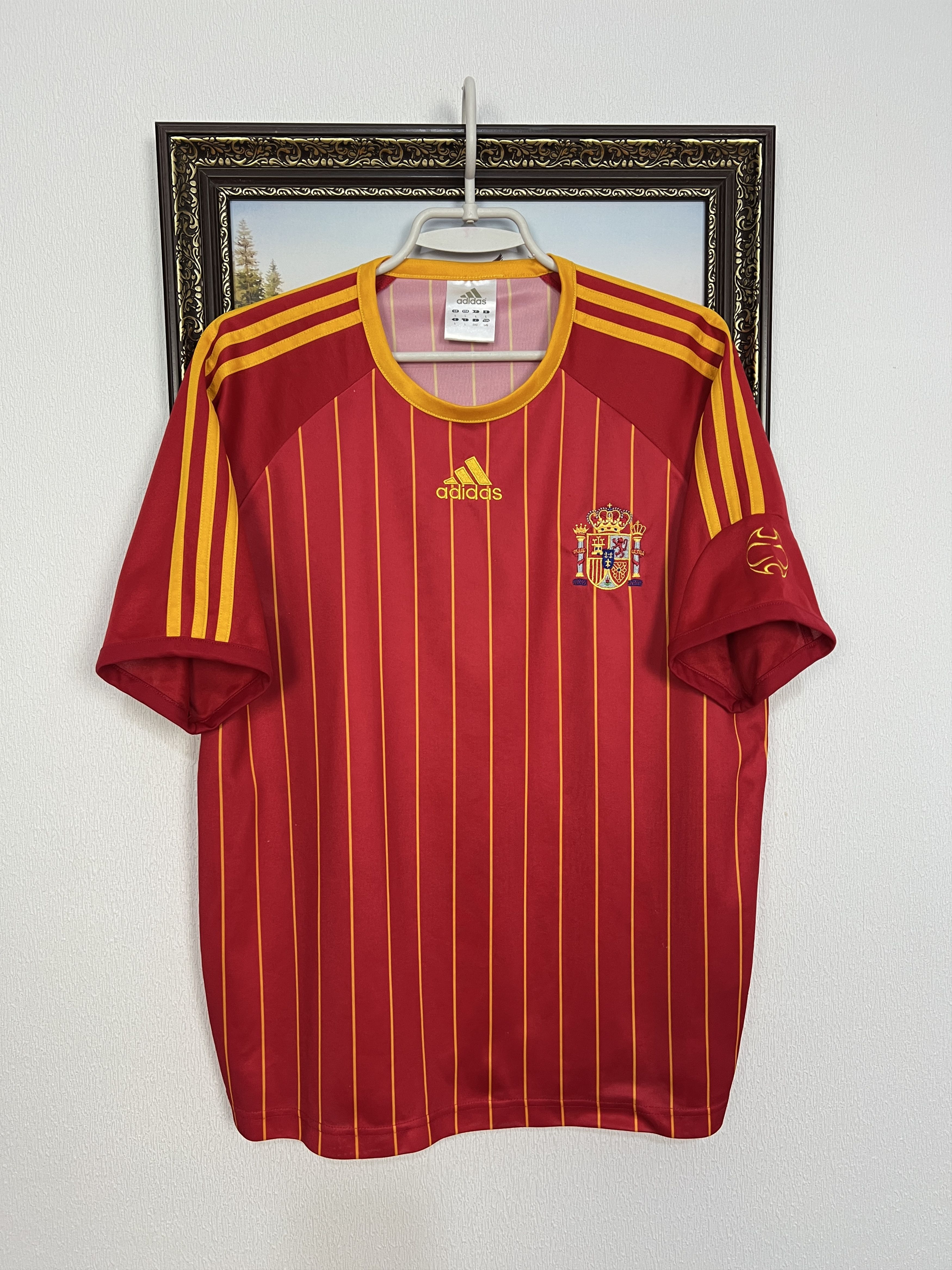Adidas Spain Home football shirt 2005 Soccer Jersey Trikot Camiseta Size US L / EU 52-54 / 3 - 1 Thumbnail