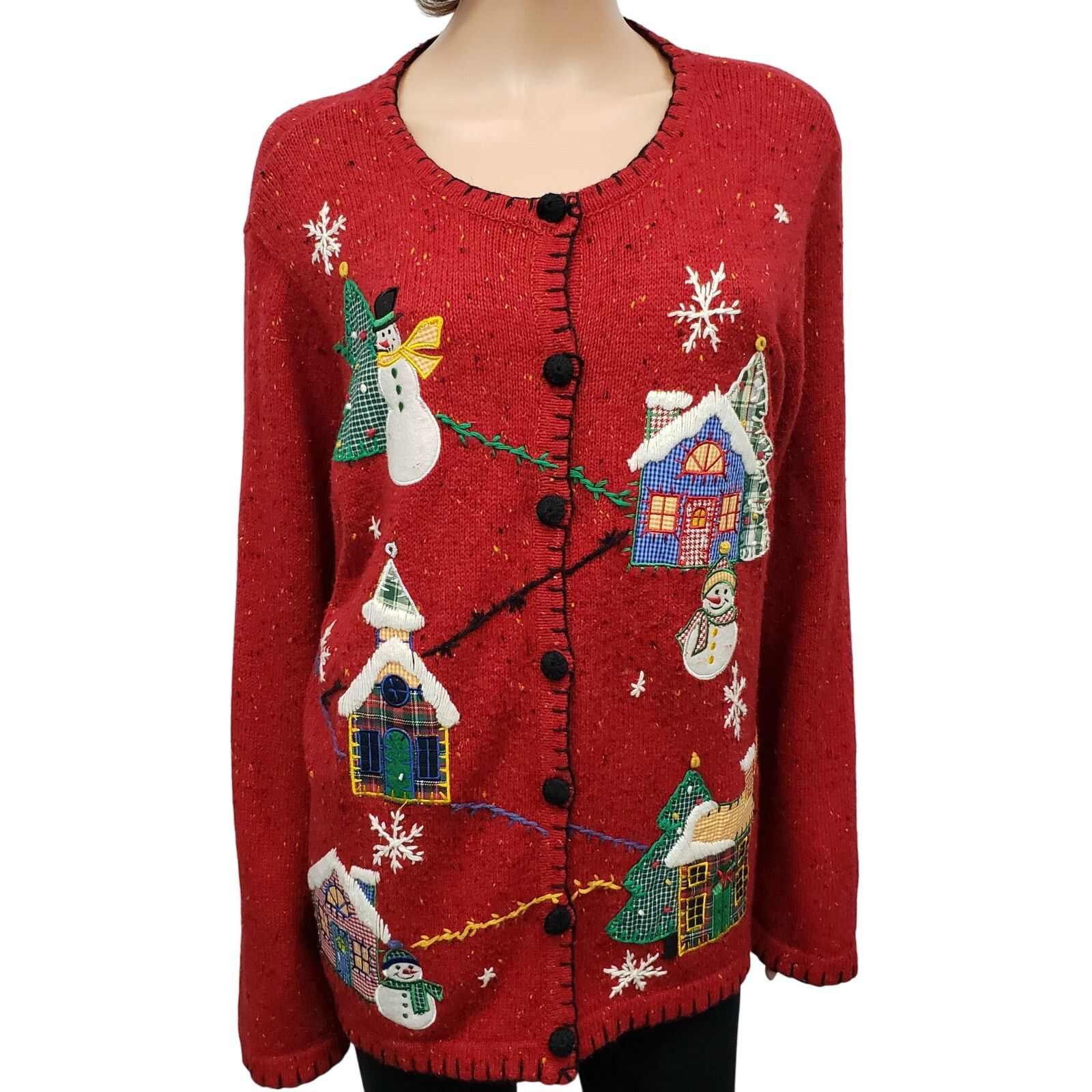 Vintage Victoria Jones Cardigan Sweater 2XL Holiday Ugly Christmas Size XXL / US 16-18 / IT 52-54 - 2 Thumbnail