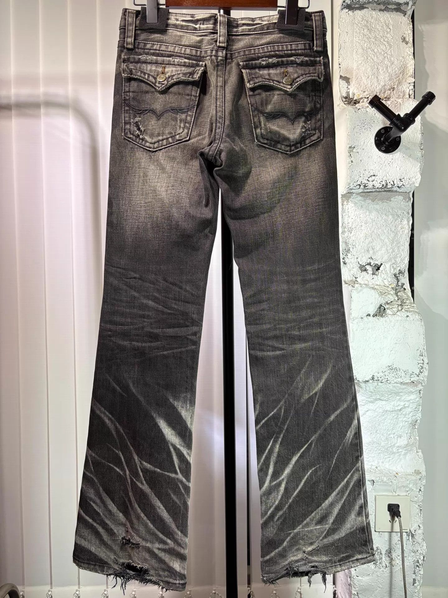 GOSTAR DE FUGA fuga 00s black cat whisker ripple wasteland jeans Size US 26 / EU 42 - 2 Thumbnail