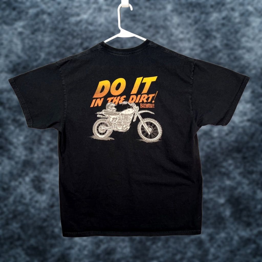Vintage Biltwell Mens XL Black Do It In The Dirt Graphic T-Shirt Motorcross Motocross Shirt Short Sleeve Crew Neck Cotton Size US XL / EU 56 / 4 - 1 Thumbnail