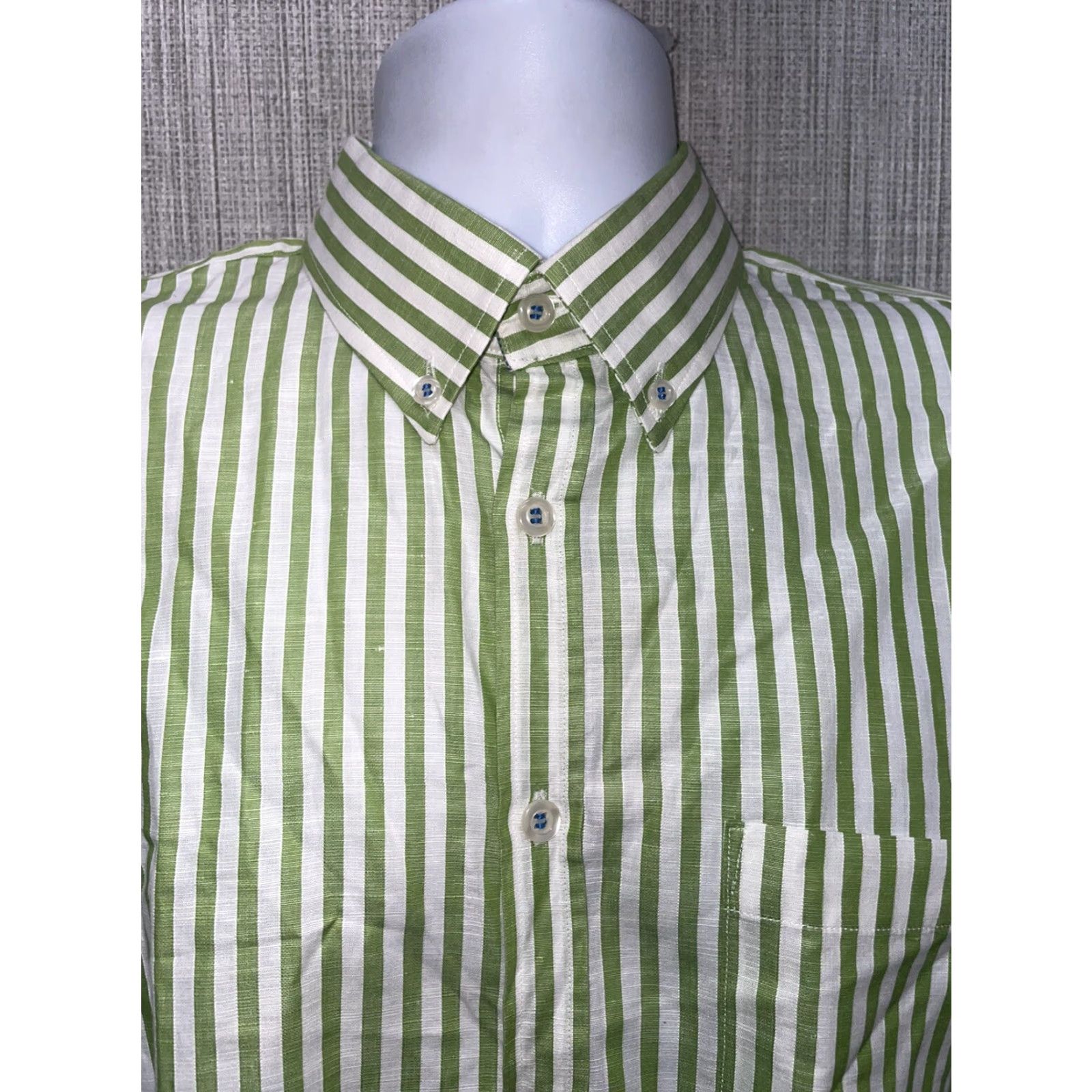 ARKK Copenhagen VINTAGE Copenhagen Button-Down Shirt Striped Green Mens L Size US L / EU 52-54 / 3 - 2 Thumbnail