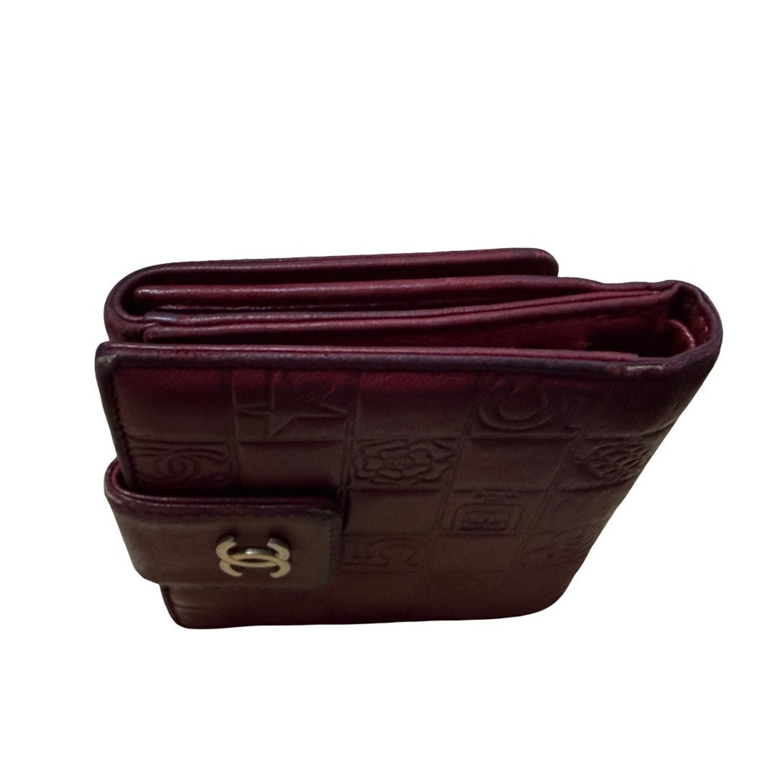 Chanel CHANEL l Icon Coco Women's Wallet Red Lambskin Bifold COA Size ONE SIZE - 15 Thumbnail