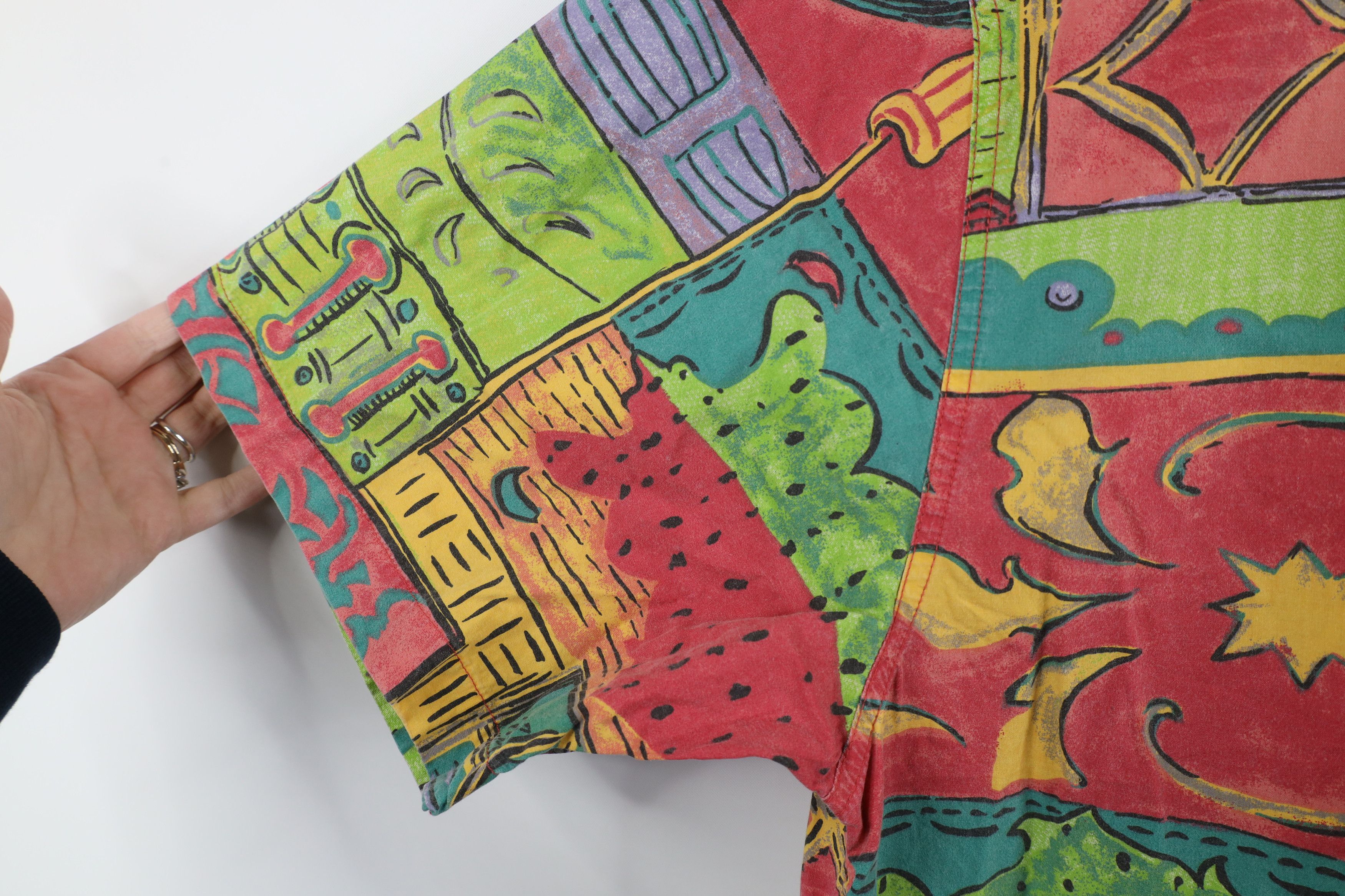 Vintage Vintage 90s Streetwear Rainbow Short Sleeve Button Shirt Size US XL / EU 56 / 4 - 6 Thumbnail