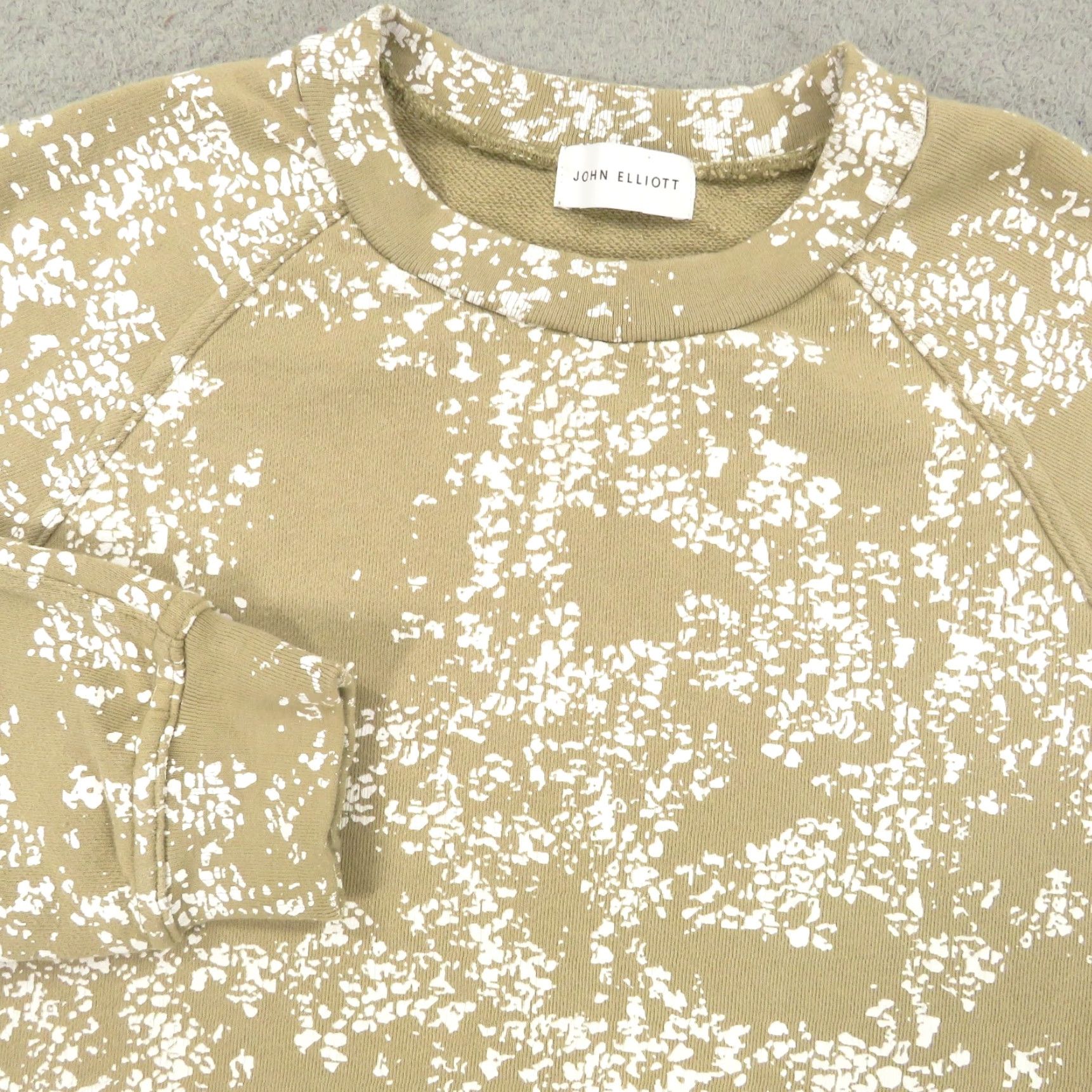 John Elliott John Elliott Sweatshirt Mens XS Tan White Paint Splatter Pullover Terry Crew Size US XS / EU 42 / 0 - 2 Thumbnail