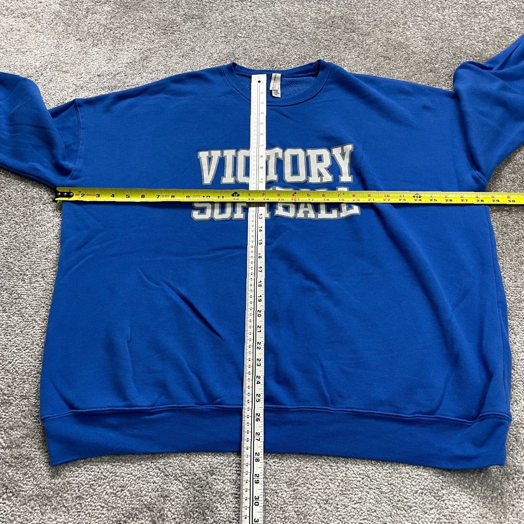 Vintage Bella + Canvas Sweatshirt Mens 2XL Blue Fleece Graphic Pullover Softball Victory Size US XXL / EU 58 / 5 - 7 Thumbnail