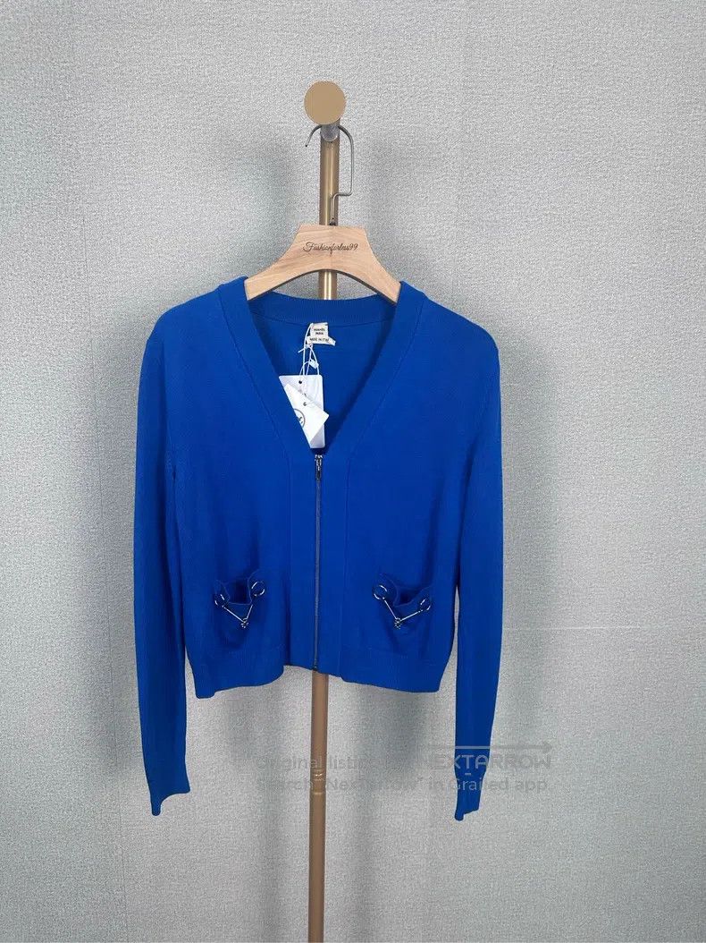 Hermes Hermes Blue Wool Cardigan Size XXS / US 00 / IT 34 - 1 Thumbnail