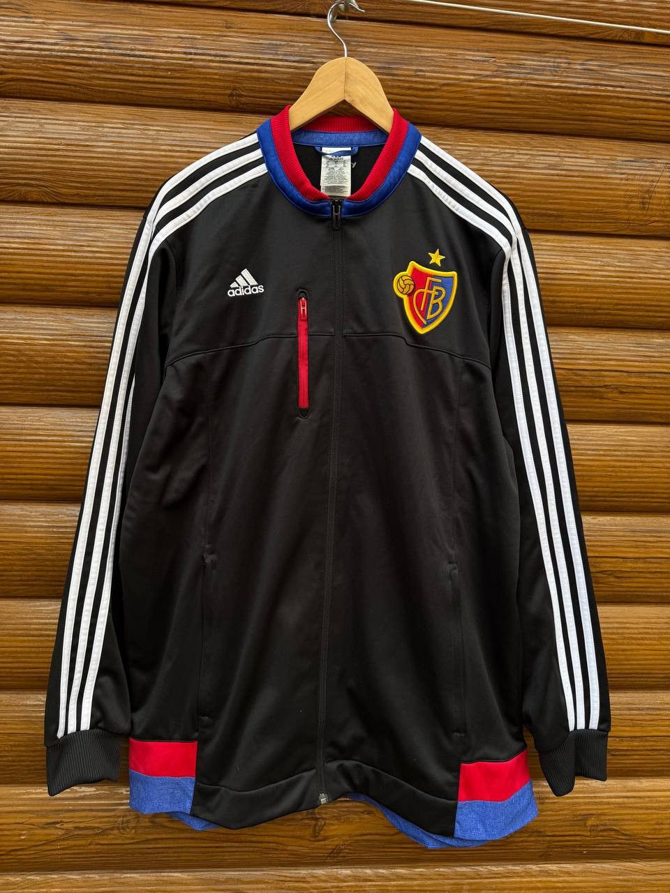Adidas FC Basel Adidas Football Soccer Jacket Track Black Size XL Size US XL / EU 56 / 4 - 1 Thumbnail