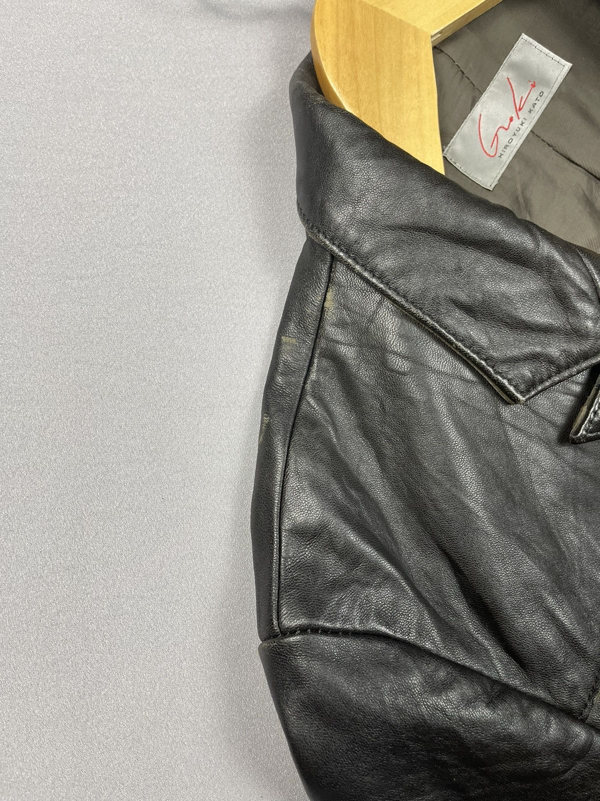 Leather Vintage HIROYUKI KATO Double Breasted Leather Jacket Size US L / EU 52-54 / 3 - 12 Thumbnail