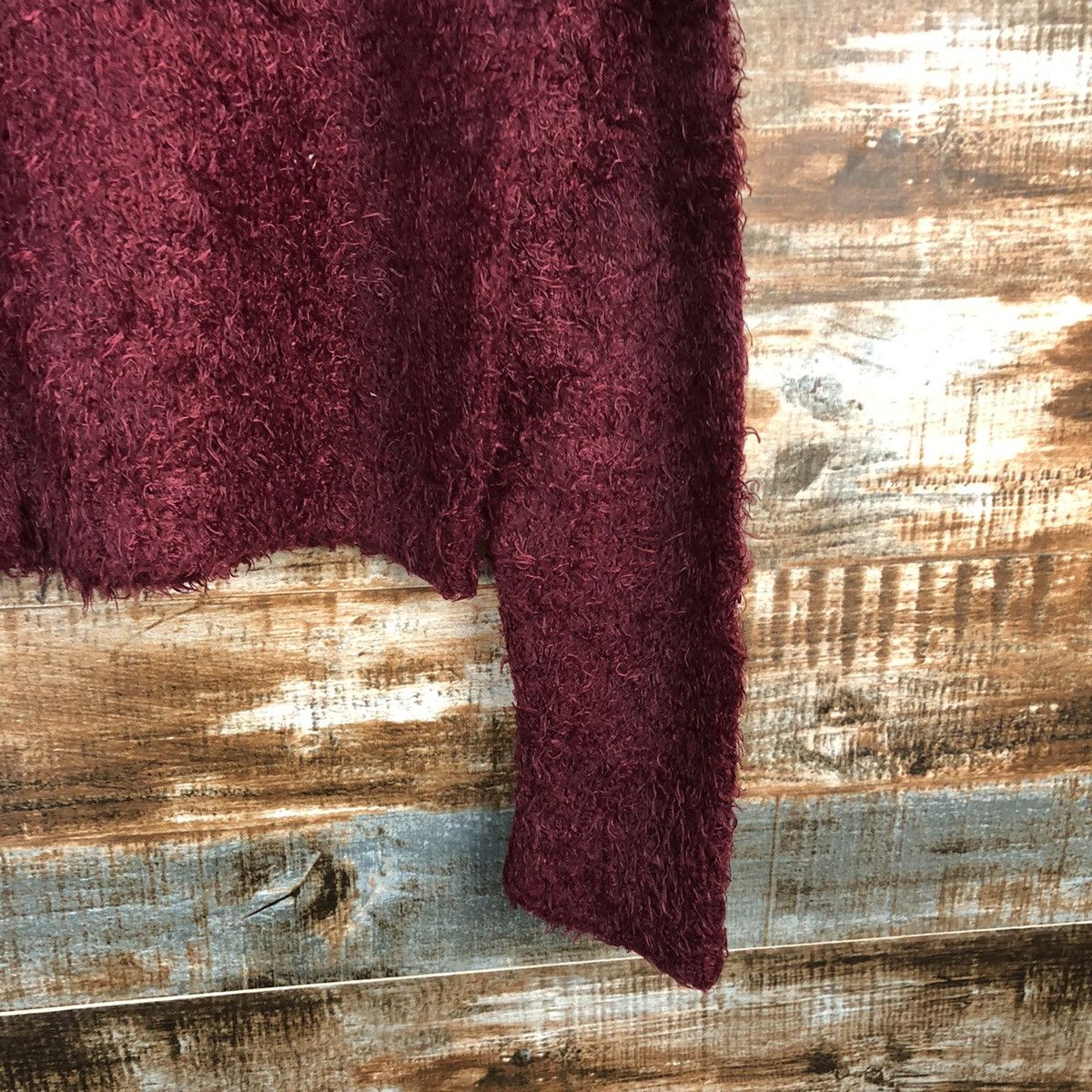 GU × Homespun Knitwear GU Maroon Knitwear crop top shaggy #A1672 Size L / US 10 / IT 46 - 8 Thumbnail