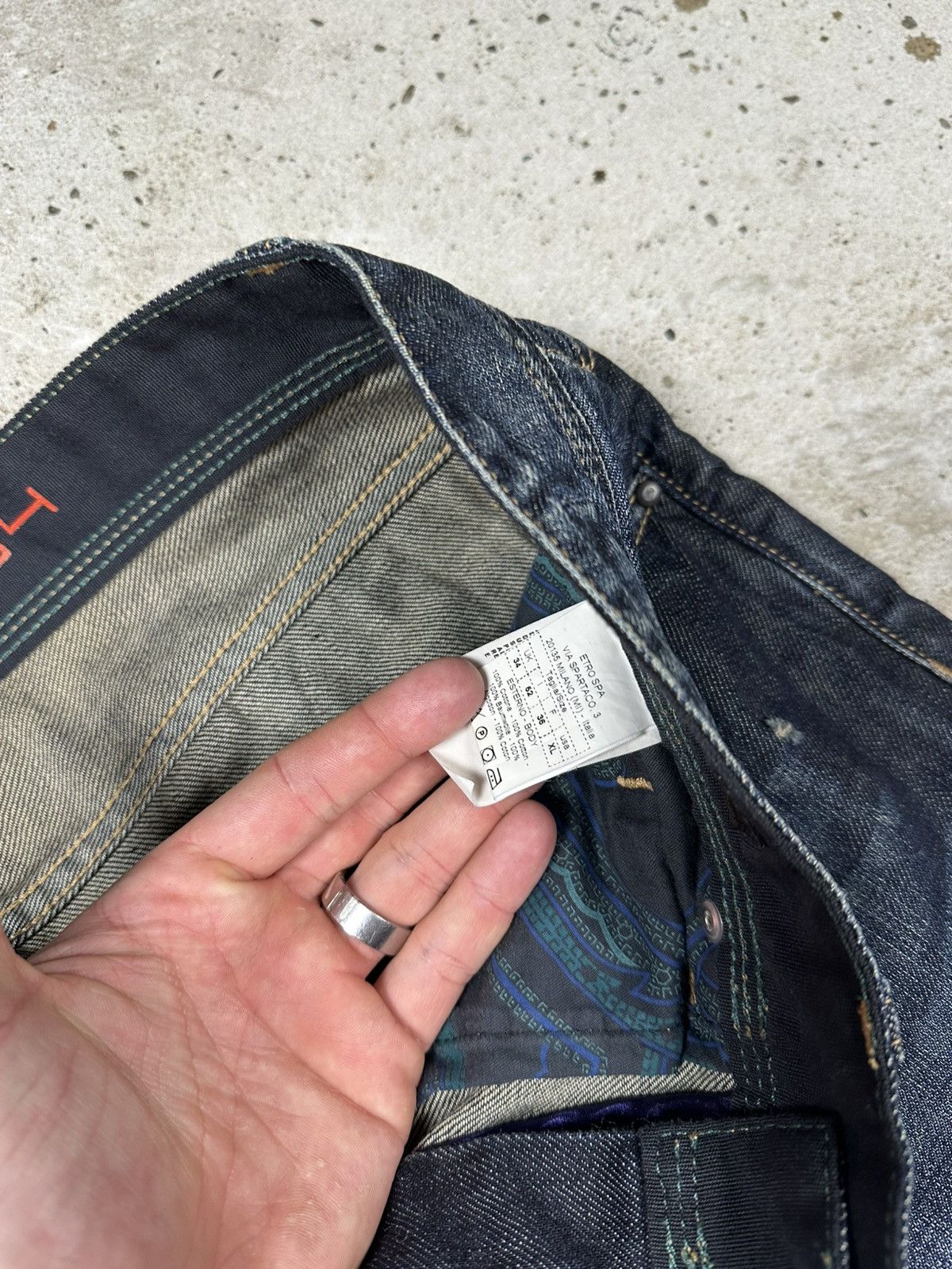 Etro Etro Italia 34 Milano Navy Denim Pants Jeans Flag Size US 34 / EU 50 - 10 Thumbnail