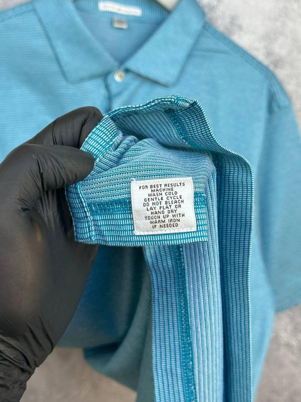 Peter Millar Peter Millar Gingham Check Polo Shirt Aqua Blue Cotton SS Size US L / EU 52-54 / 3 - 9 Thumbnail