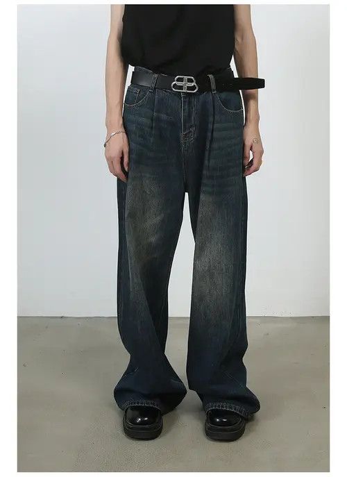 VIBE Japanese retro basic loose straight wide-leg jeans Size US 32 / EU 48 - 7 Thumbnail