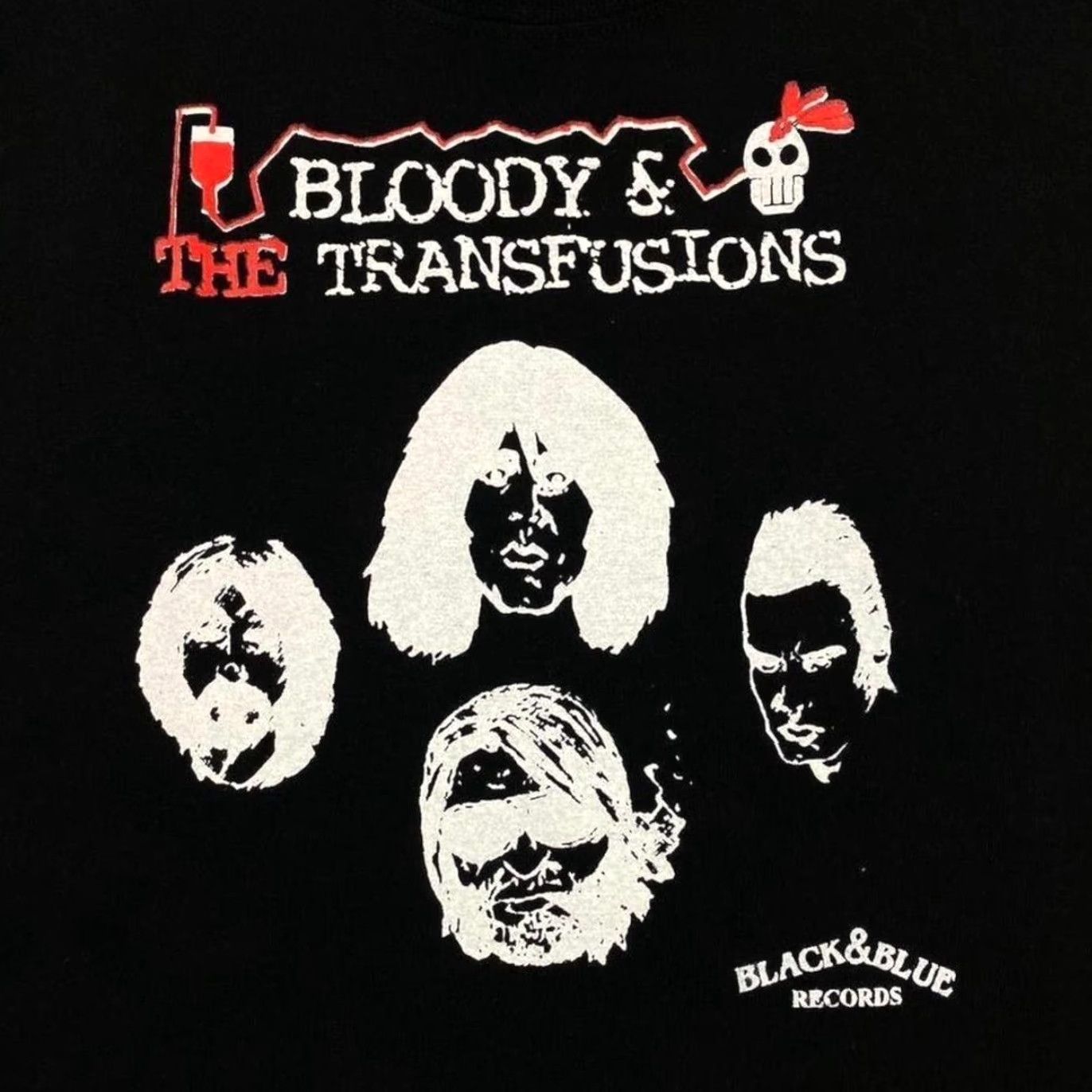 Jerzees Bloody & The Transfusions “Black & Blue Records” Stoner Punk Rock Band T-Shirt XL Men Black Shirt Size US XL / EU 56 / 4 - 3 Thumbnail