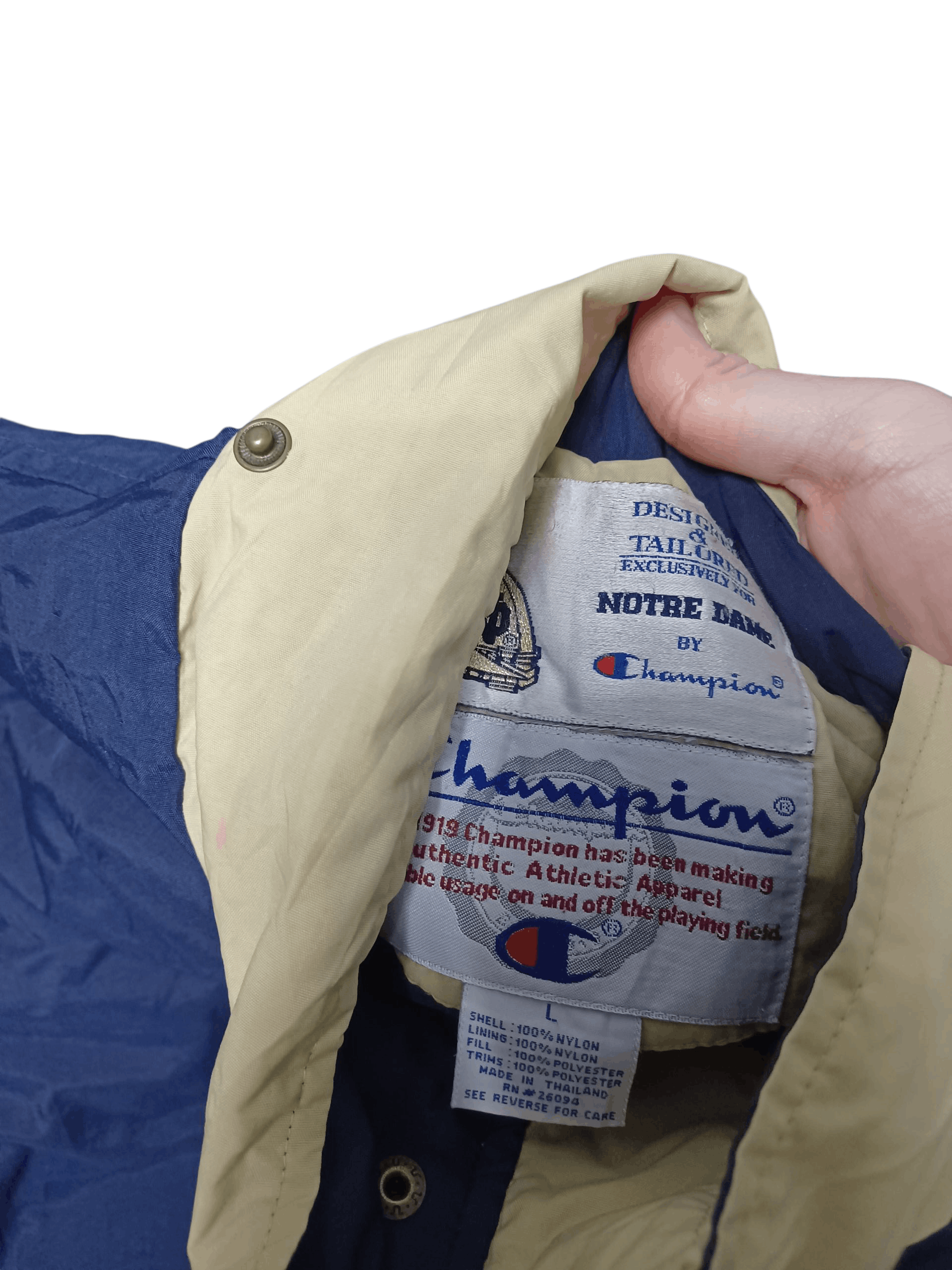Champion NOTRE DAME IRISH CHAMPION VINTAGE 90S NYLON JACKET Size US L / EU 52-54 / 3 - 4 Thumbnail