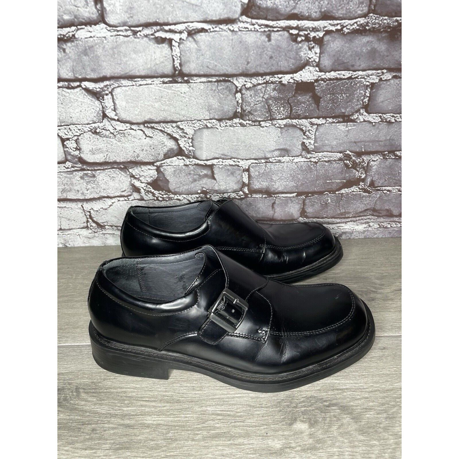 G.H. Bass & Co. Bass Waterproof Equity Black Leather Monk Strap Buckle Loafe Size US 9.5 / EU 42-43 - 10 Thumbnail