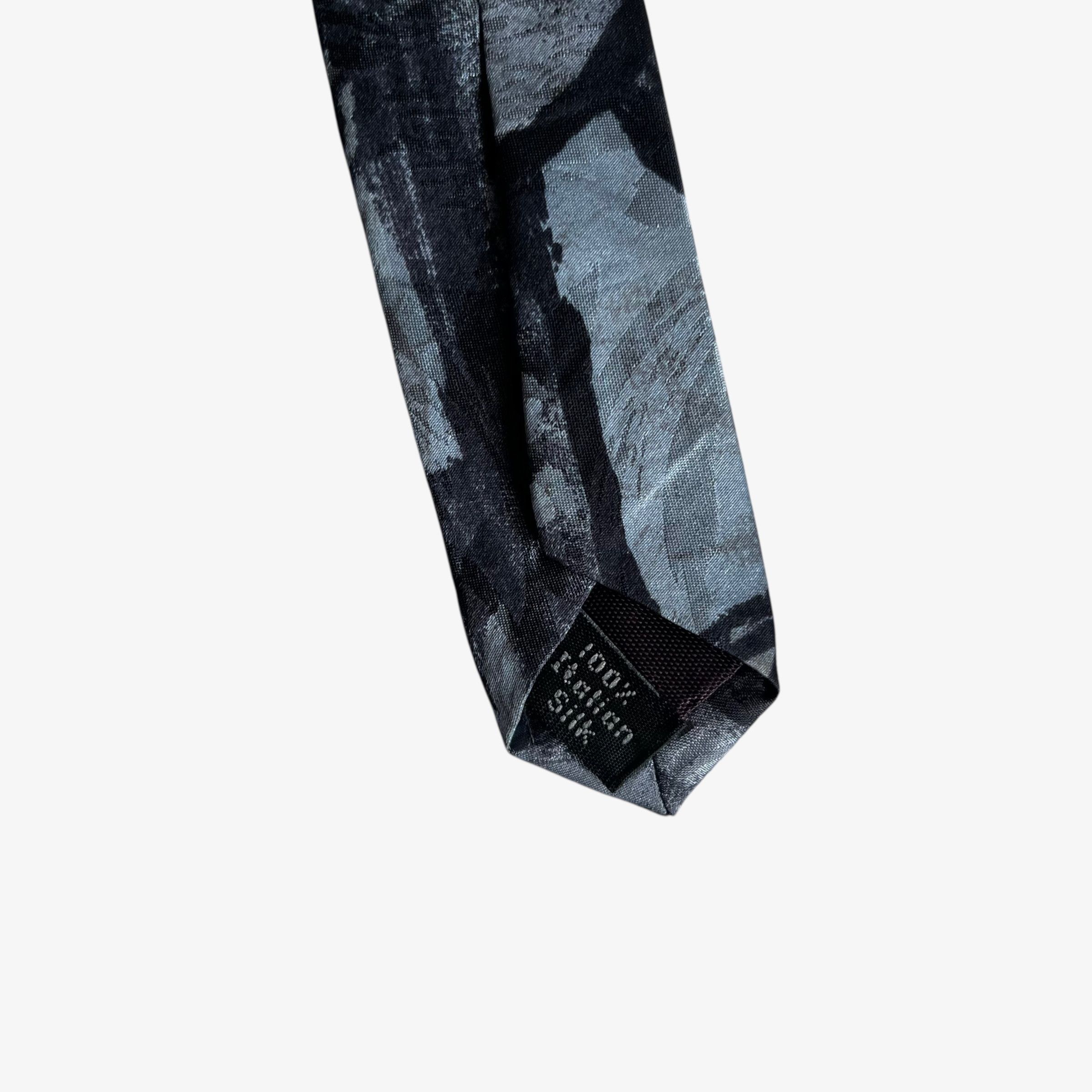 Courreges Vintage 90s Courreges Homme Abstract Painting Print Silk Tie Size ONE SIZE - 3 Thumbnail