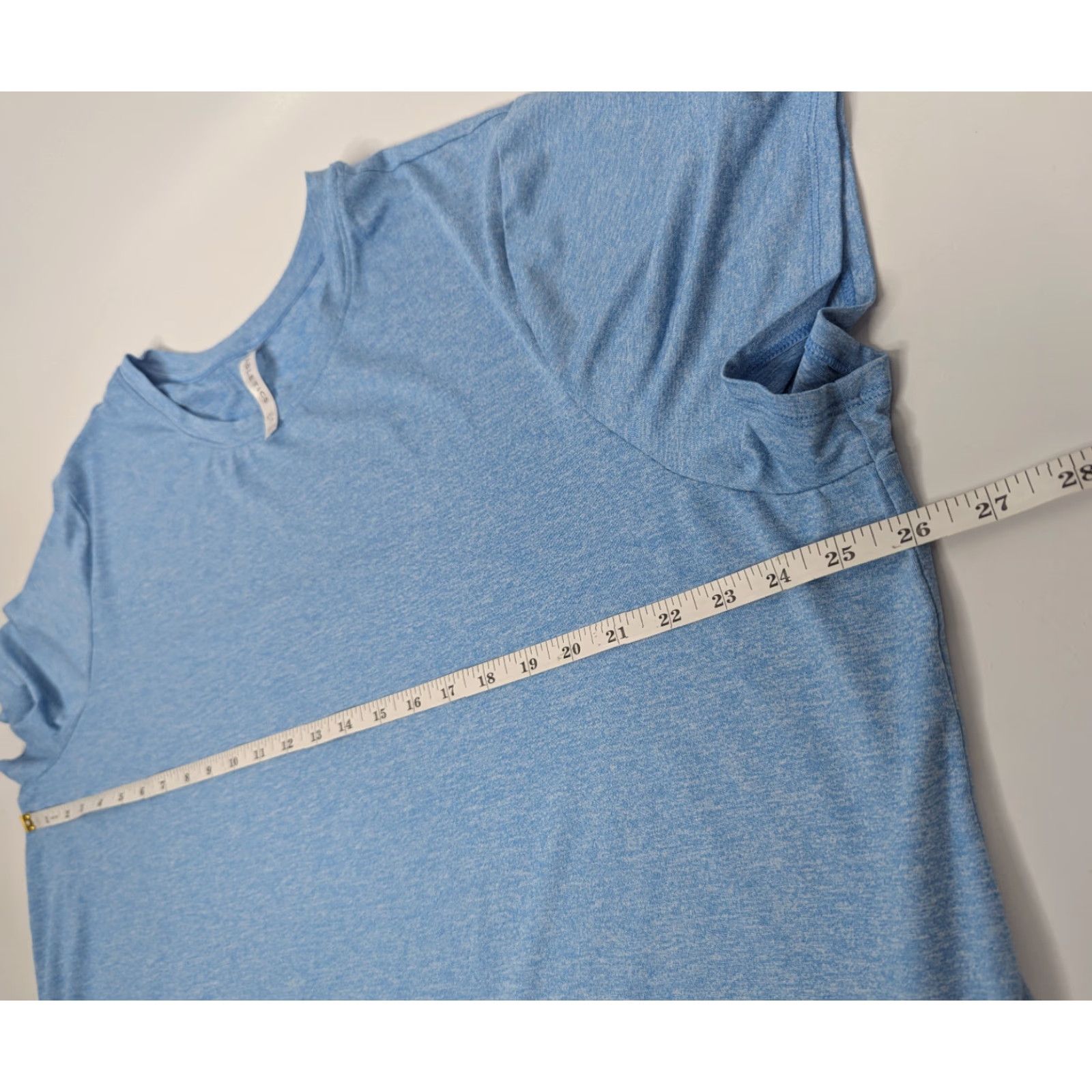 Fabletics Fabletics Shirt Womens 2XL Blue Blossom Heather SS Slit Pullover Dry-Flex Tunic Shirt Size XXL / US 16-18 / IT 52-54 - 4 Thumbnail