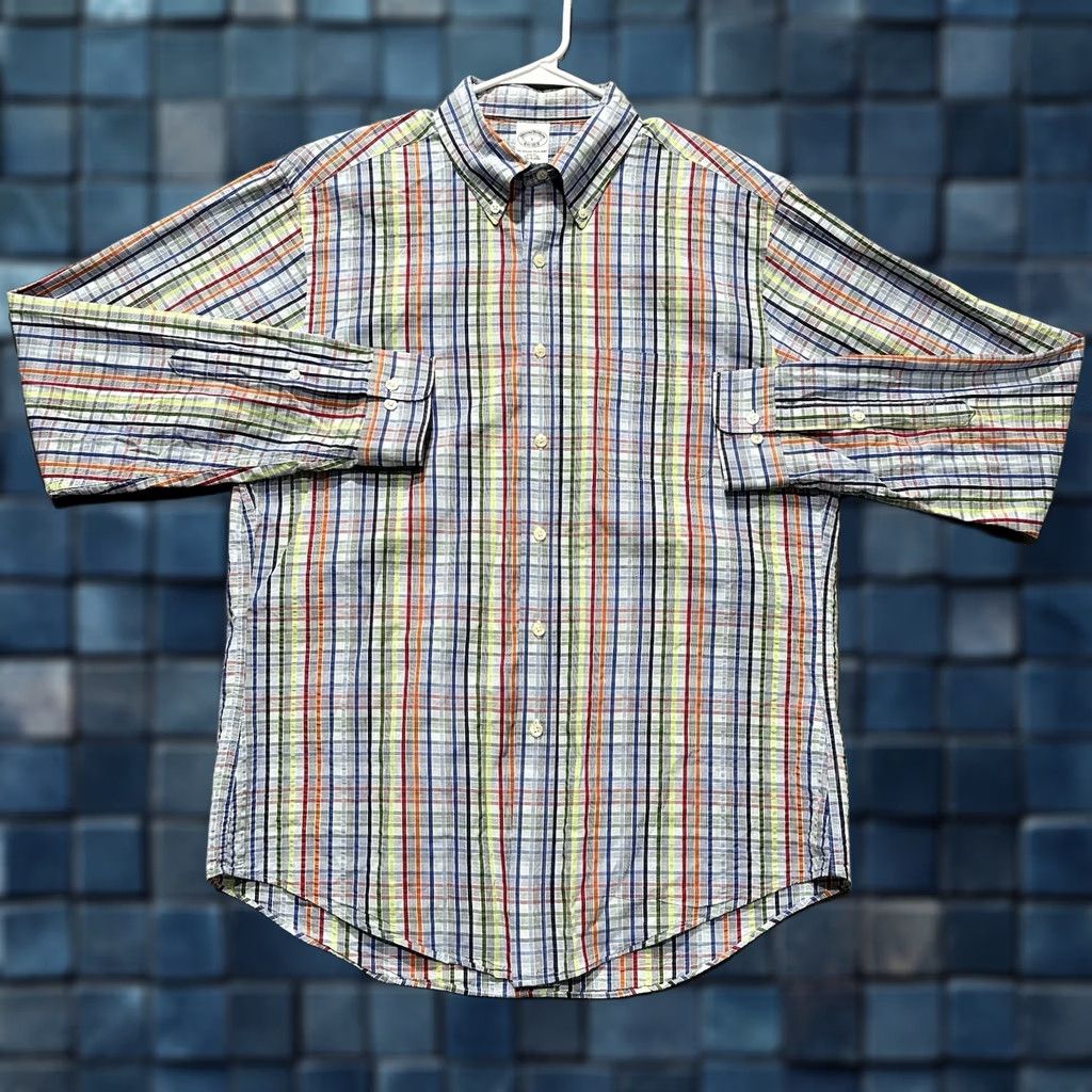 Brooks Brothers Brooks Brothers Original Polo Shirt Mens Large Blue Plaid Slim Fit Button Down Size US L / EU 52-54 / 3 - 1 Thumbnail