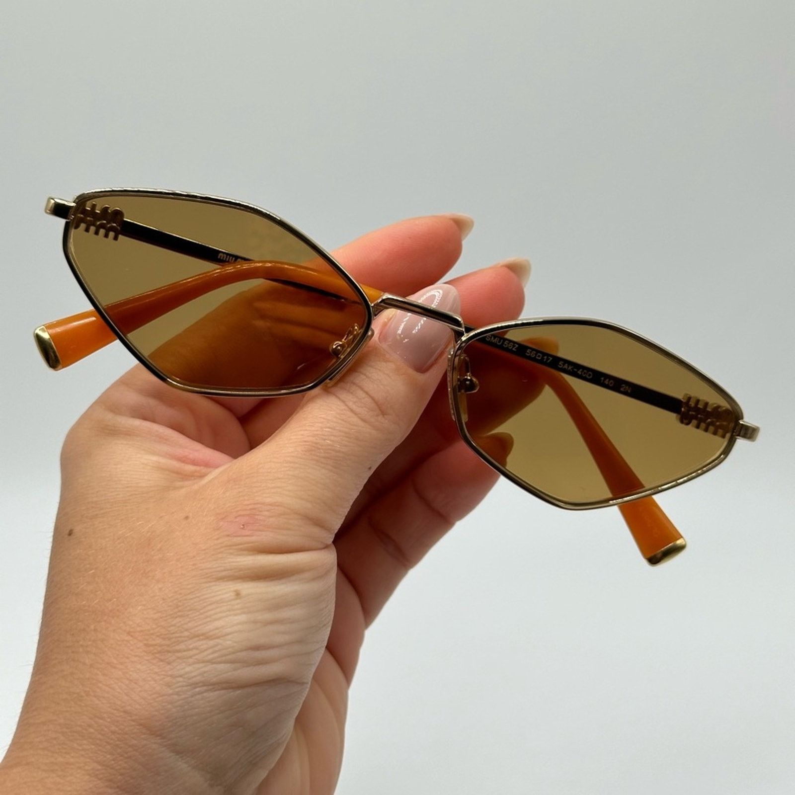 Miu Miu NEW MIU MIU MU56ZS 5AK40D Gold Orange Mirror Silver Glasses Size ONE SIZE - 10 Thumbnail