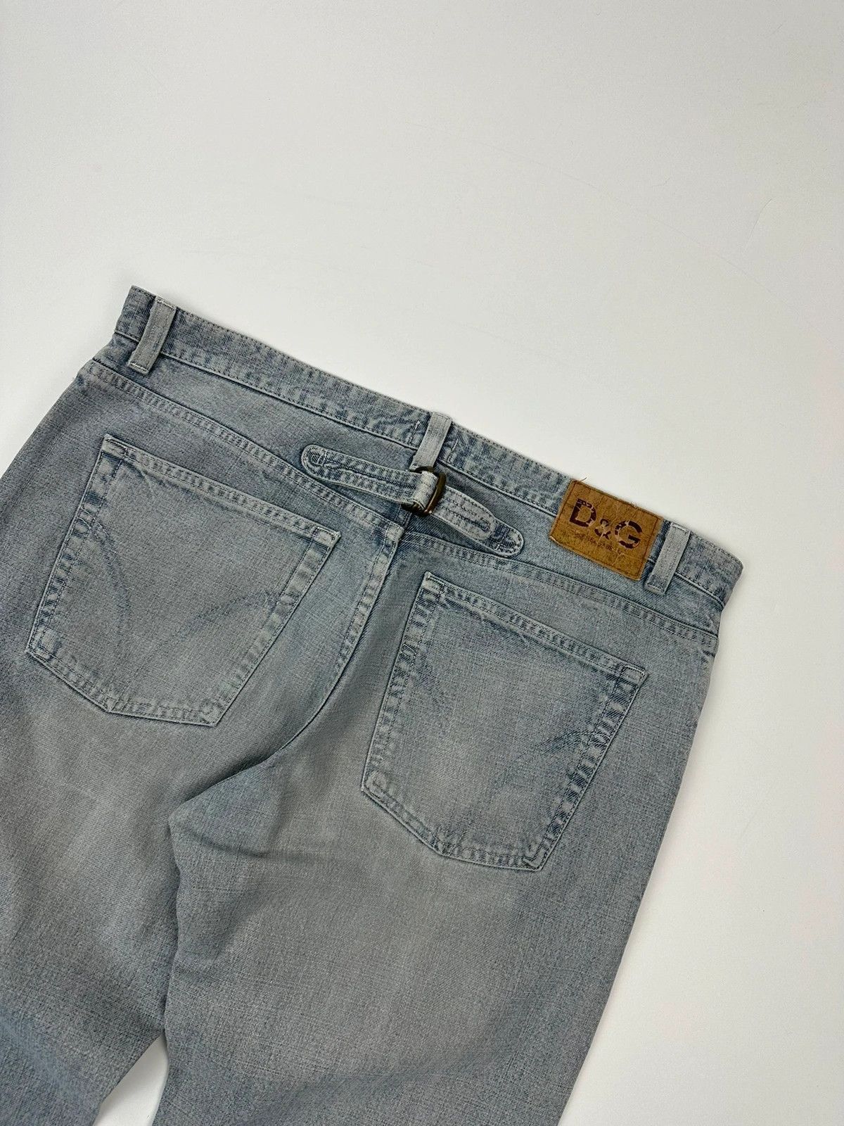 Dolce & Gabbana Dolce & Gabbana 00s Washed Blue Back Belt Pants Size US 34 / EU 50 - 4 Thumbnail