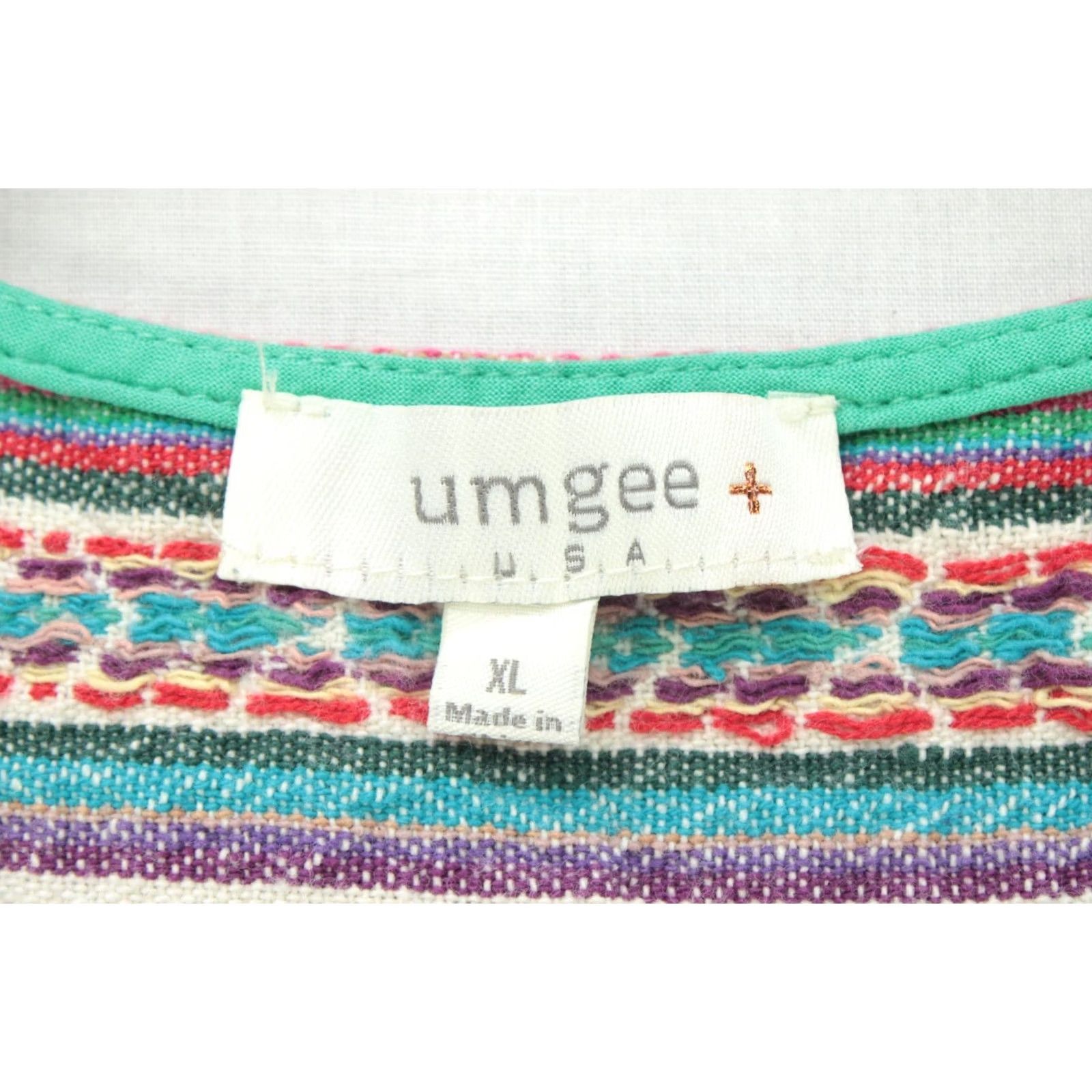 Vintage UMGEE Tunic Tank Top Womens XL Green Sleeveless Boho tribal print Tassel Peasant Cotton Polyester Shirt Tank Size XL / US 12-14 / IT 48-50 - 7 Thumbnail