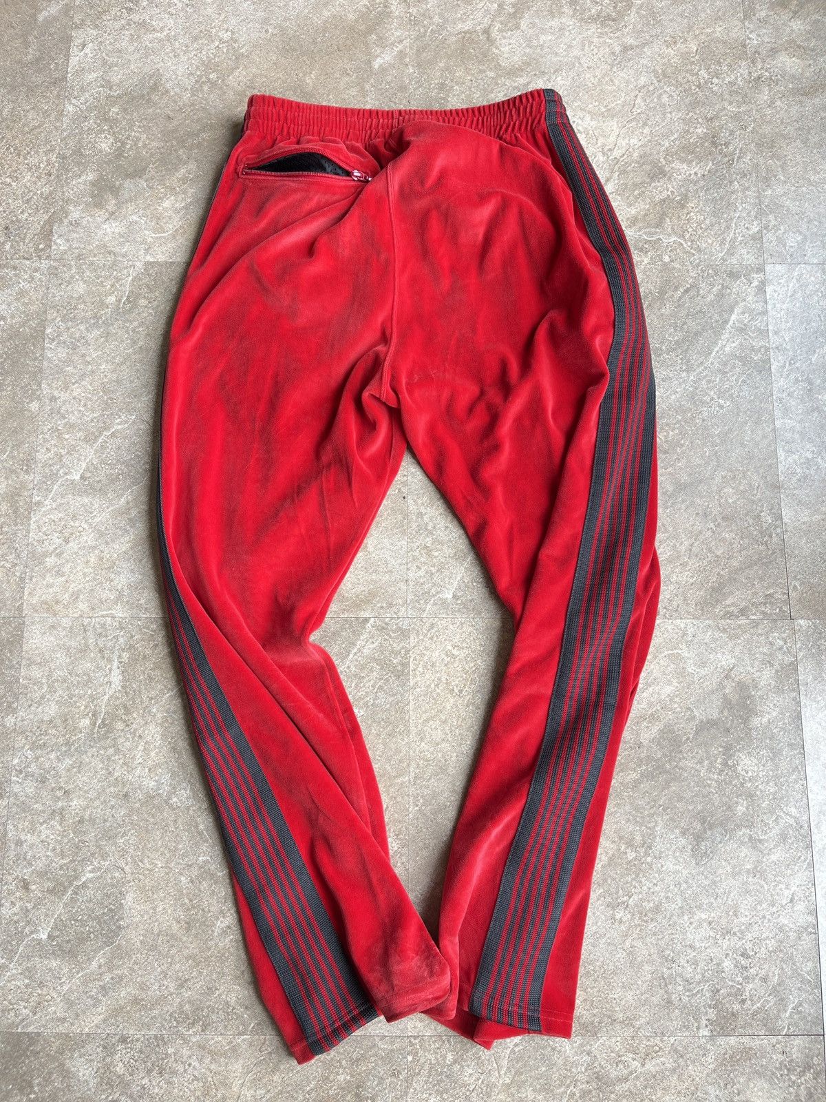 Needles Needles Velour Track Pants Red And Black Size US 30 / EU 46 - 4 Thumbnail