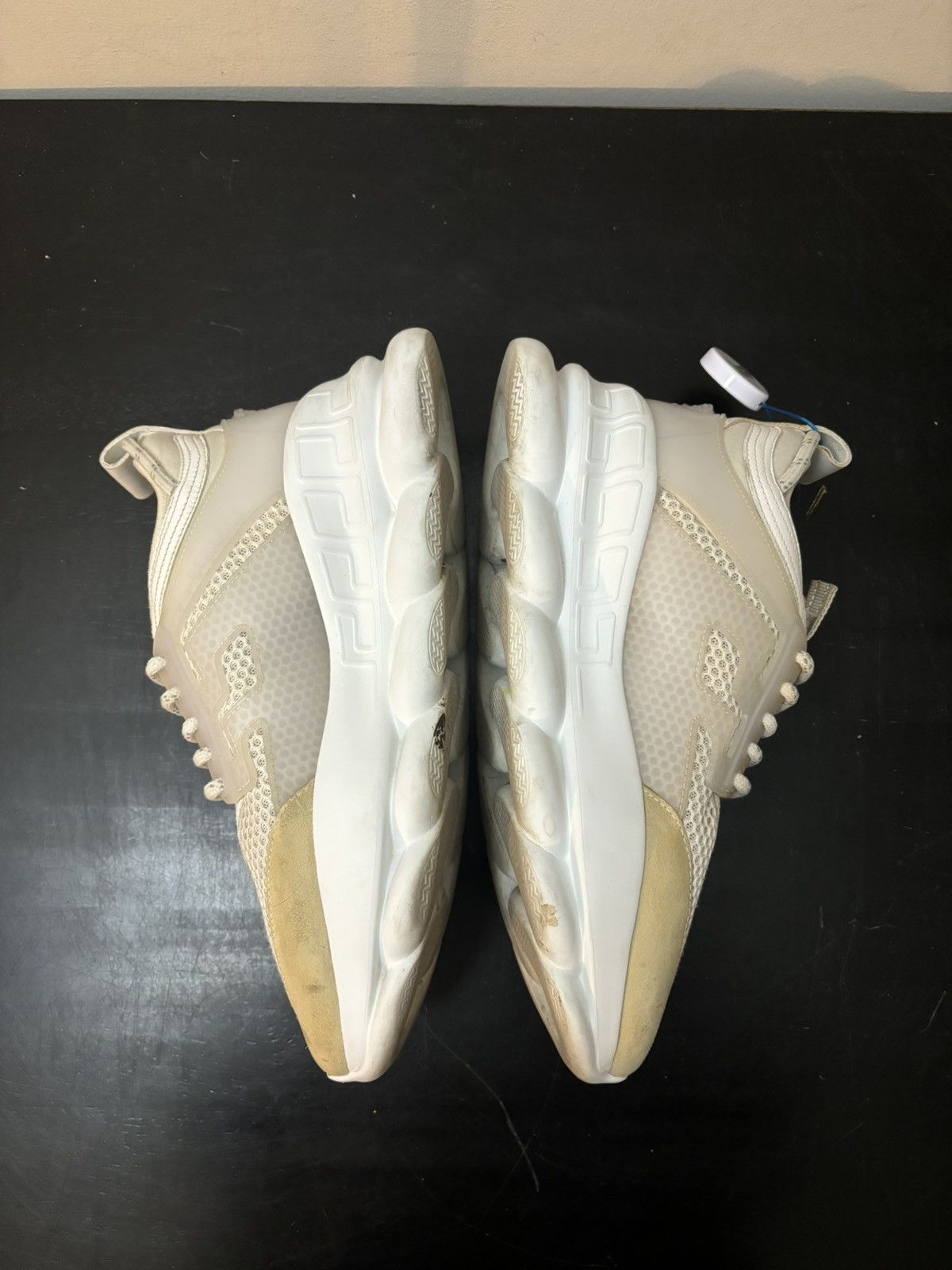 Versace Versace Chain Reaction Suede Sneakers White Size US 7 / EU 40 - 3 Thumbnail