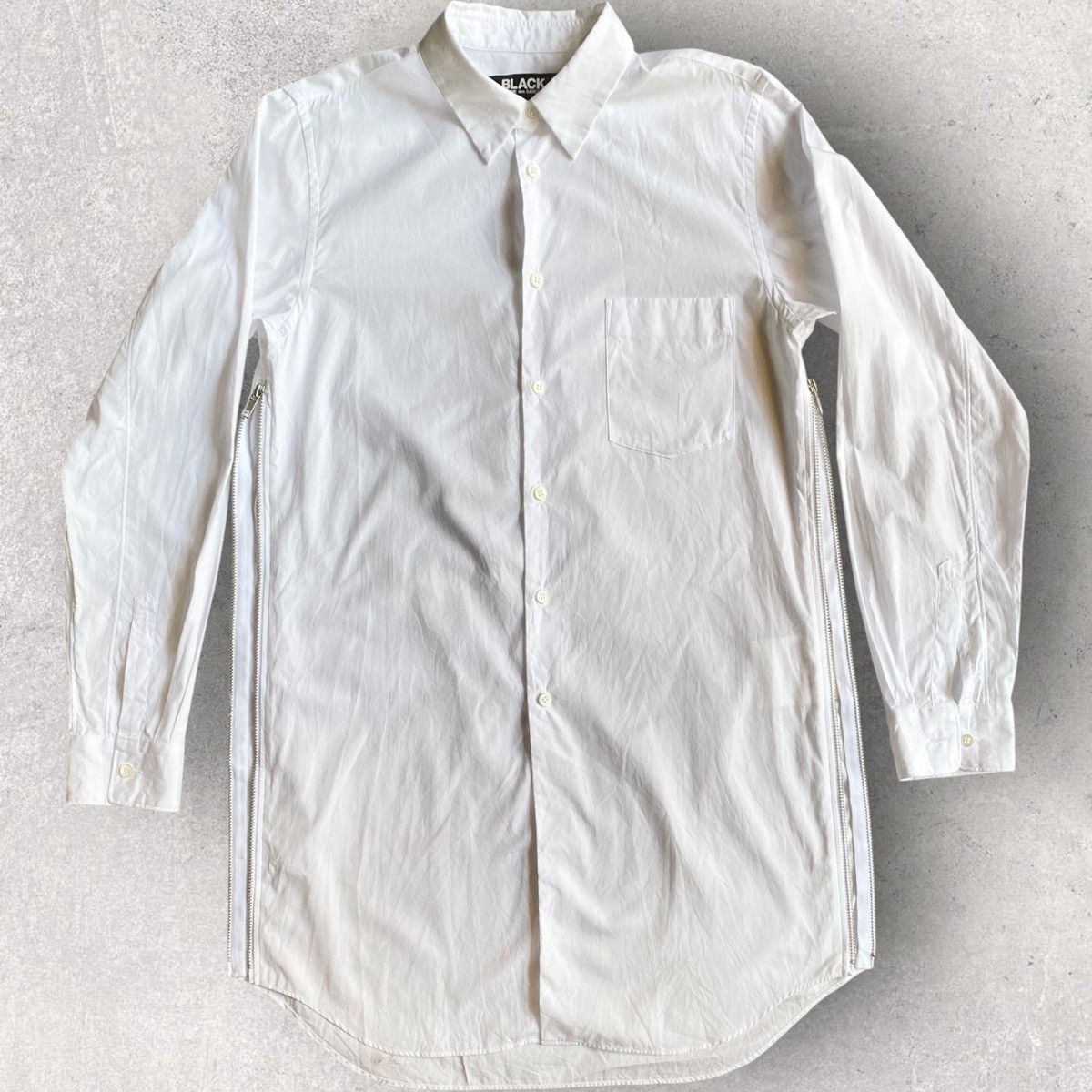 Comme des Garcons Fall21 Black CDG Side Zip Long Shirt Size US M / EU 48-50 / 2 - 3 Thumbnail