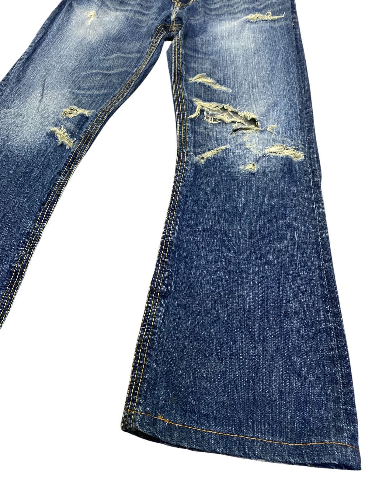 Hysteric Glamour × If Six Was Nine × Japanese Brand Flared Jeans by Trim Co Ltd Distressed Denim Size US 34 / EU 50 - 6 Thumbnail