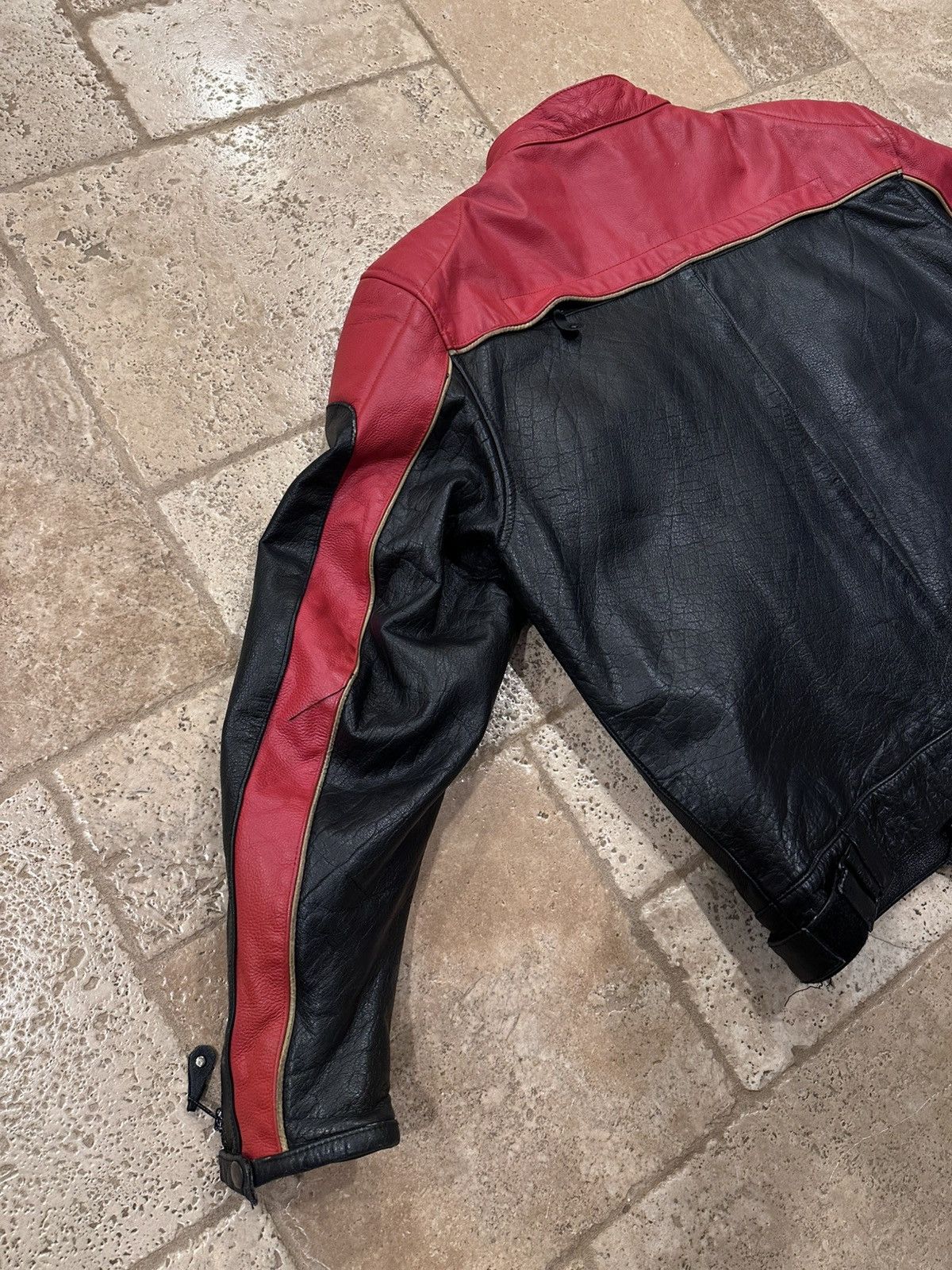 Vintage Vintage Xelement Red / Black Racer Moto Biker Leather Jacket Size US XXL / EU 58 / 5 - 11 Thumbnail