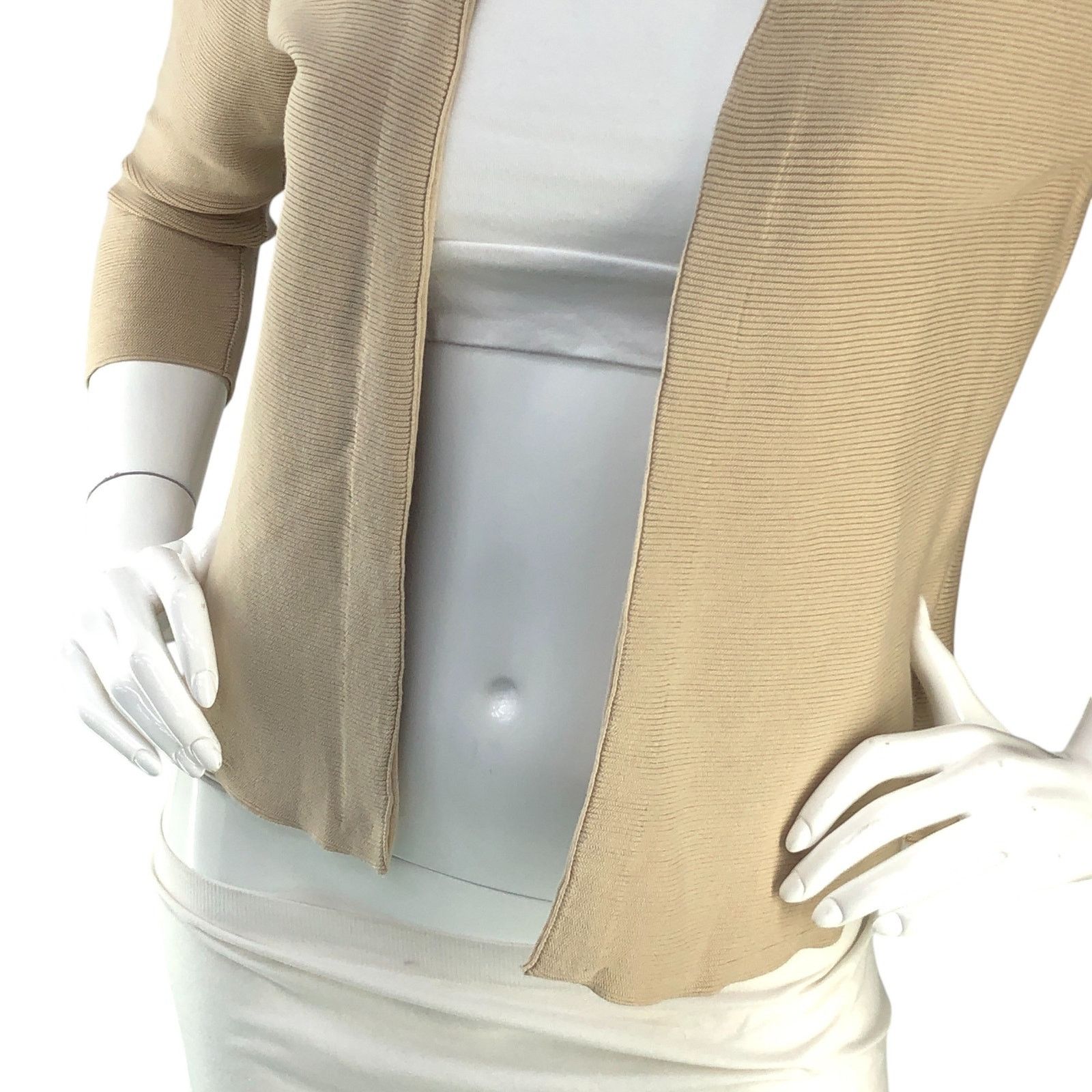 J.McLaughlin J McLaughlin Size S Cardigan Open Front Knit Ribbed Cotton Size M / US 6-8 / IT 42-44 - 3 Thumbnail