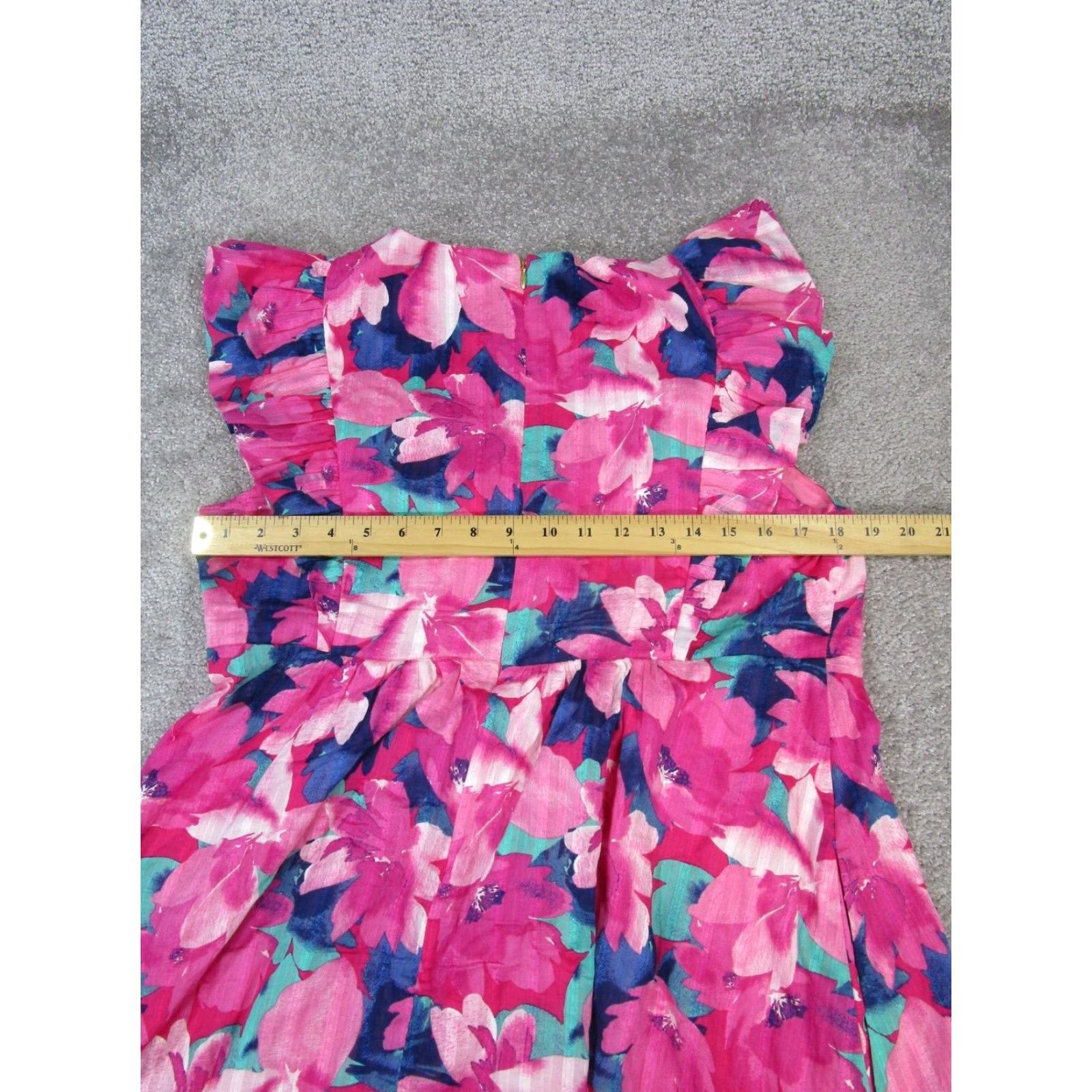Vintage Draper James Dress Womens 12 Pink Cotton Blouson Floral Sleeveless Round Zip Short Dress Ladies 12 (Regular) Womens Size XL / US 12-14 / IT 48-50 - 5 Thumbnail