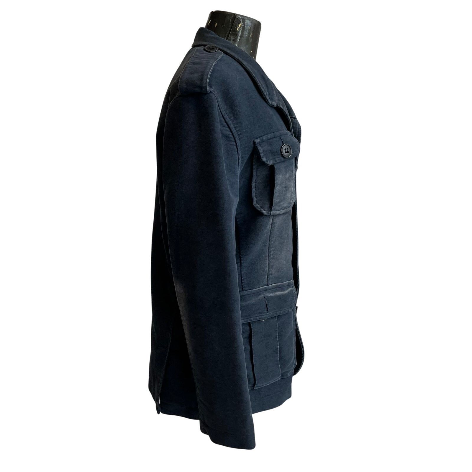Vintage Joe Black Cotton Distressed Navy Jacket Sport Coat S Italian Size US S / EU 44-46 / 1 - 4 Thumbnail