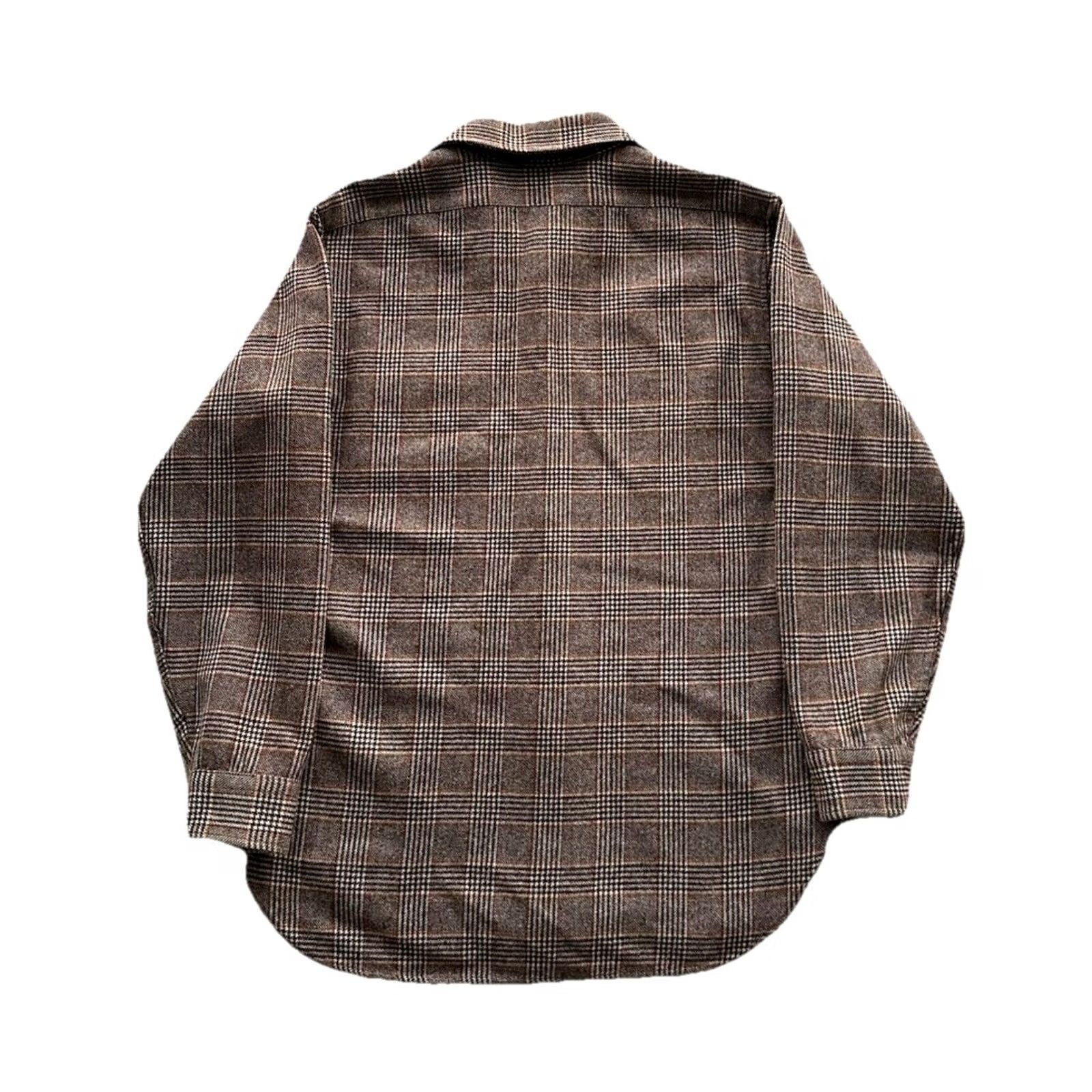 Pendleton VINTAGE Pendleton Plaid Button-Up Shirt Men Medium Wool Flannel Brown 21 Chest 28 Length Size US M / EU 48-50 / 2 - 5 Thumbnail
