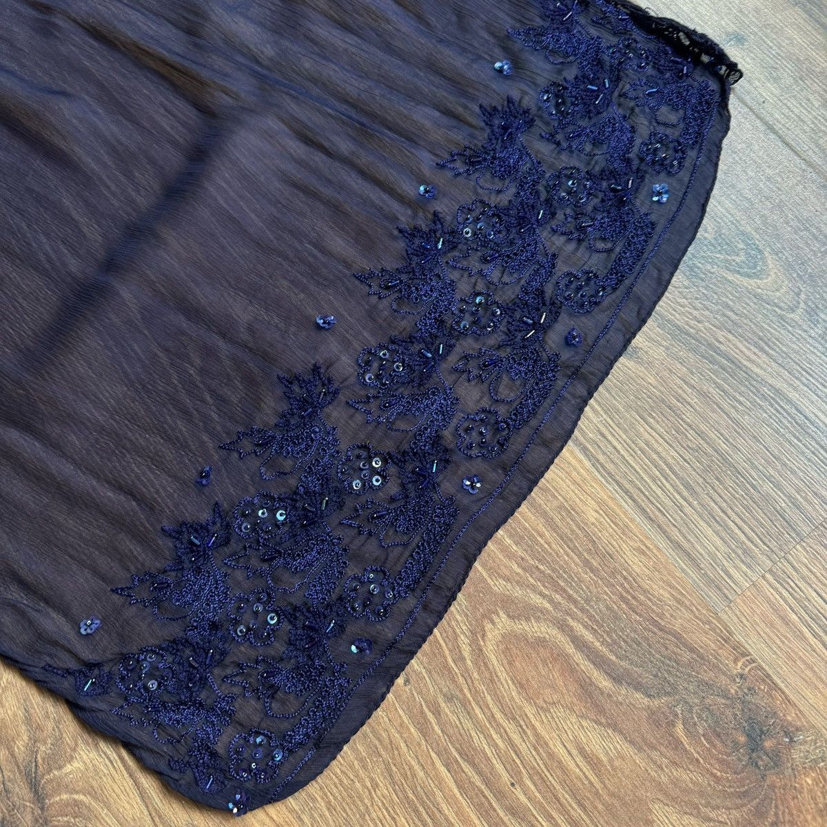 Max Mara Max Mara Silk Scarf Oblong Blue Size ONE SIZE - 3 Thumbnail