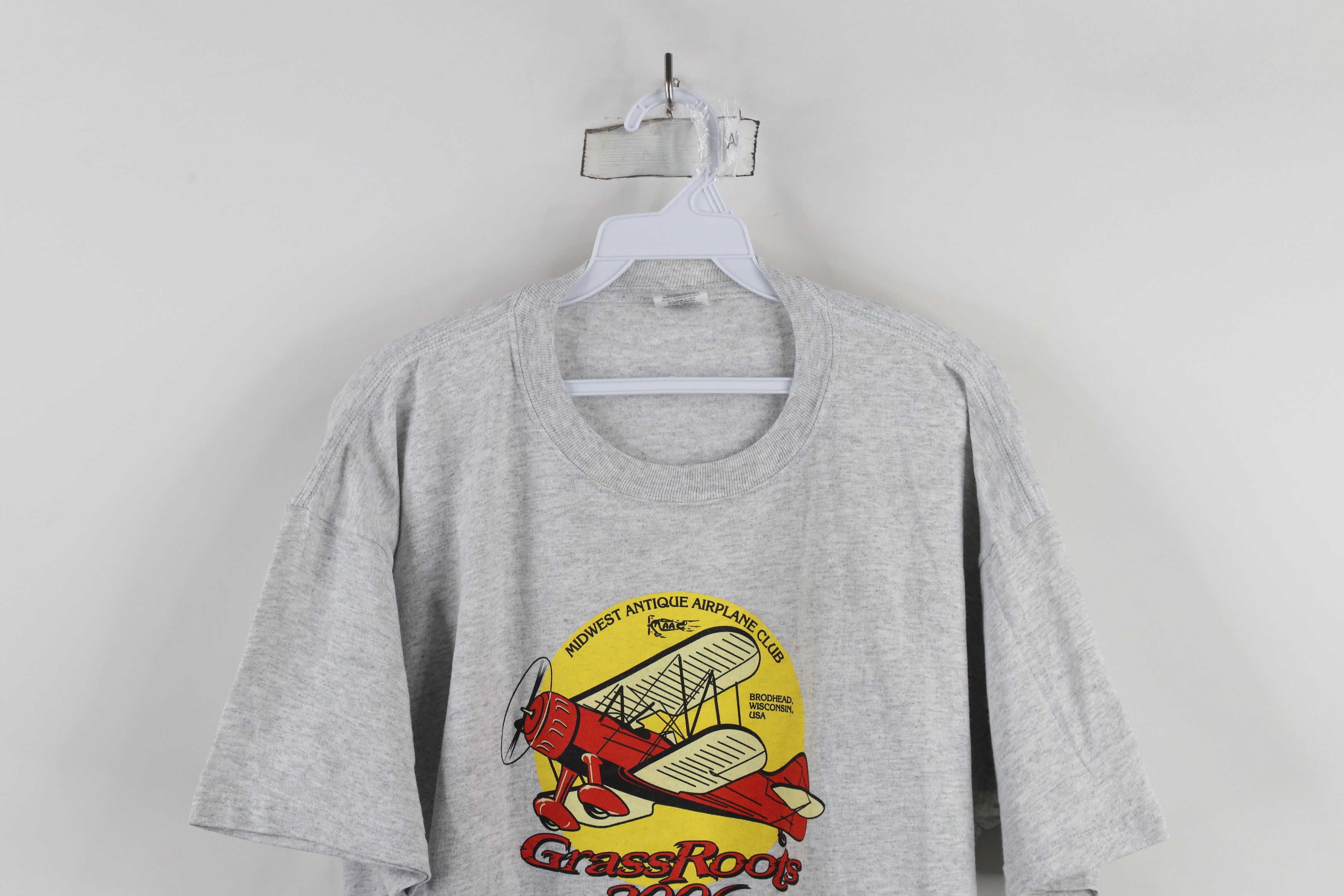 Vintage Vintage Y2K 2006 Airplane Club Grass Roots T-Shirt Gray Size US XL / EU 56 / 4 - 2 Thumbnail