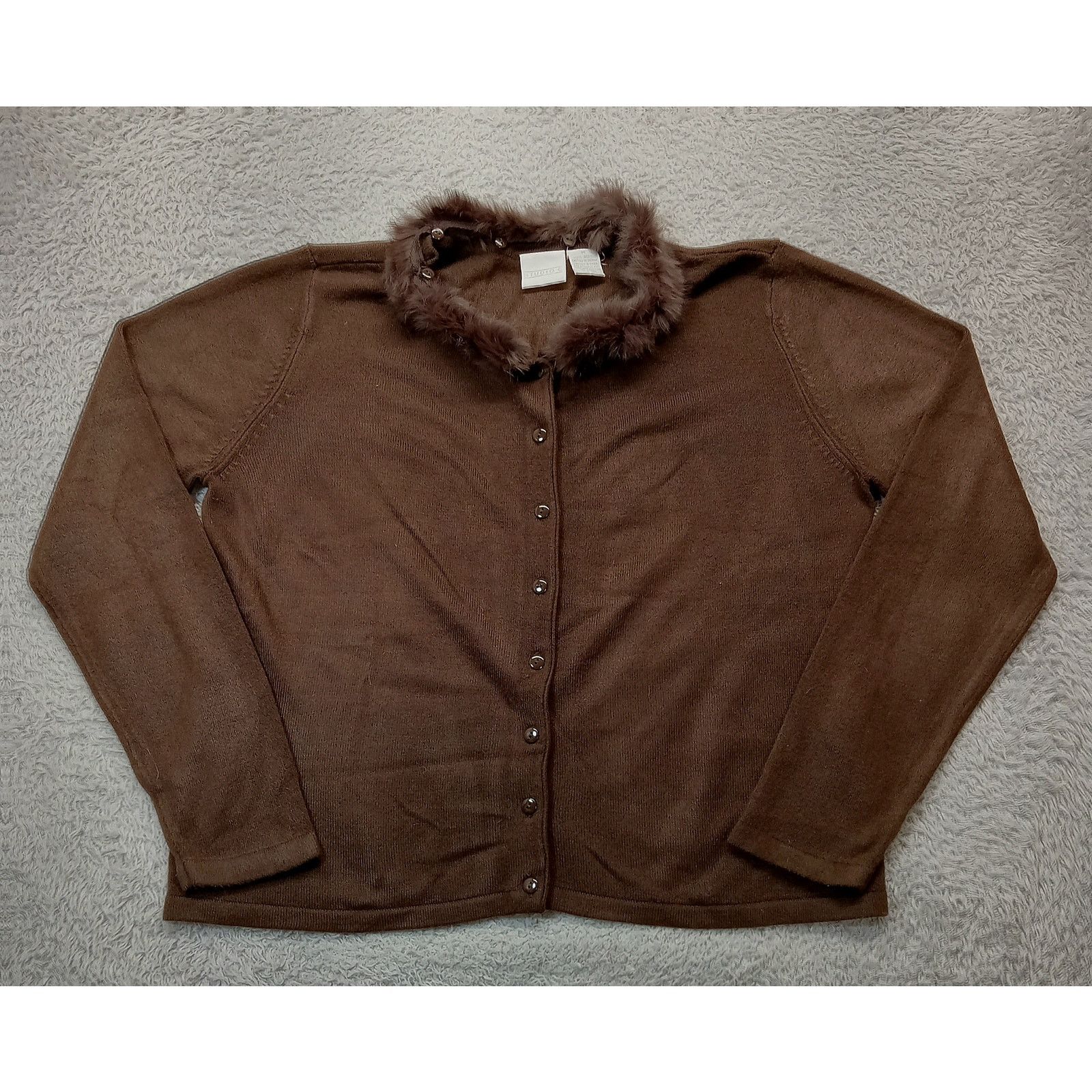& Other Stories Studio C Cardigan Sweater M Women's Faux Fur Long Sleeve Size M / US 6-8 / IT 42-44 - 1 Thumbnail