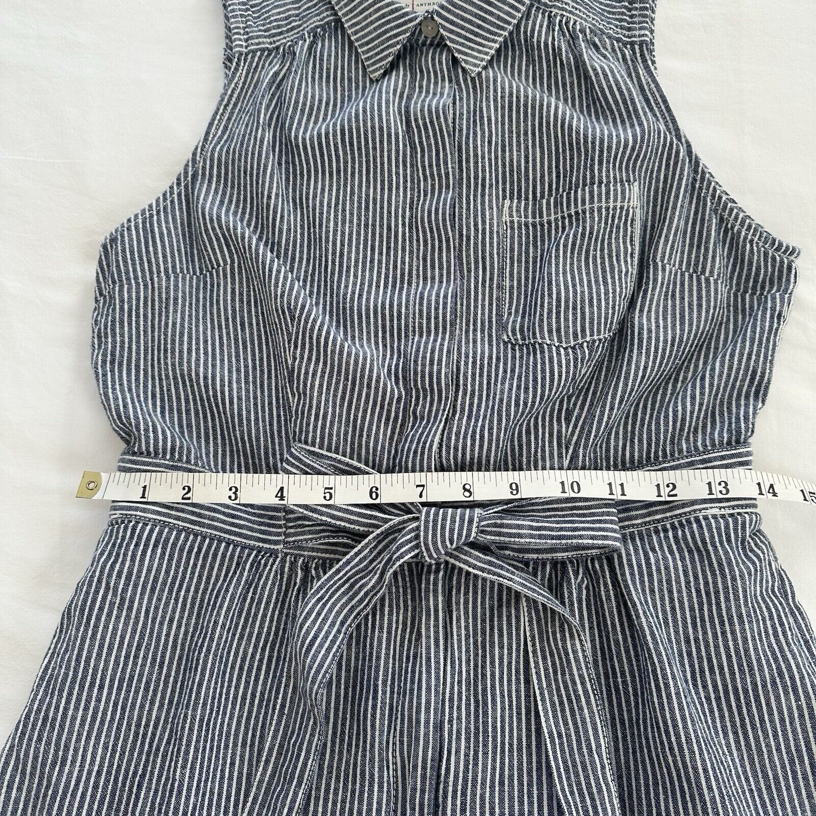 Anthropologie Anthropologie Collared Jumpsuit Shorts Cotton Linen US 4 Size 27" / US 4 / IT 40 - 7 Thumbnail