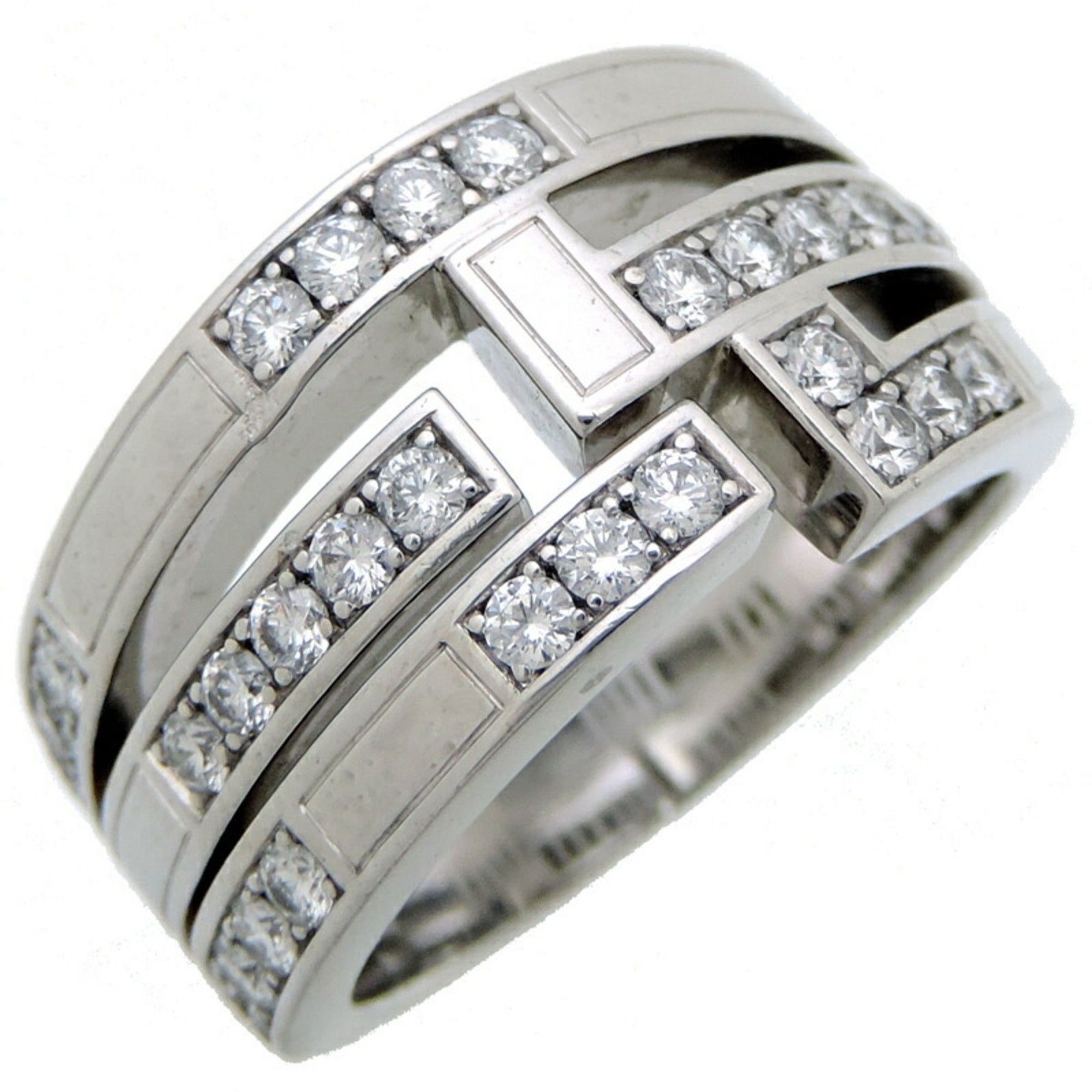 image of Harry Winston Traffic Accent Diamond Women's/men's Ring 750 White Gold No. 11 in Silver