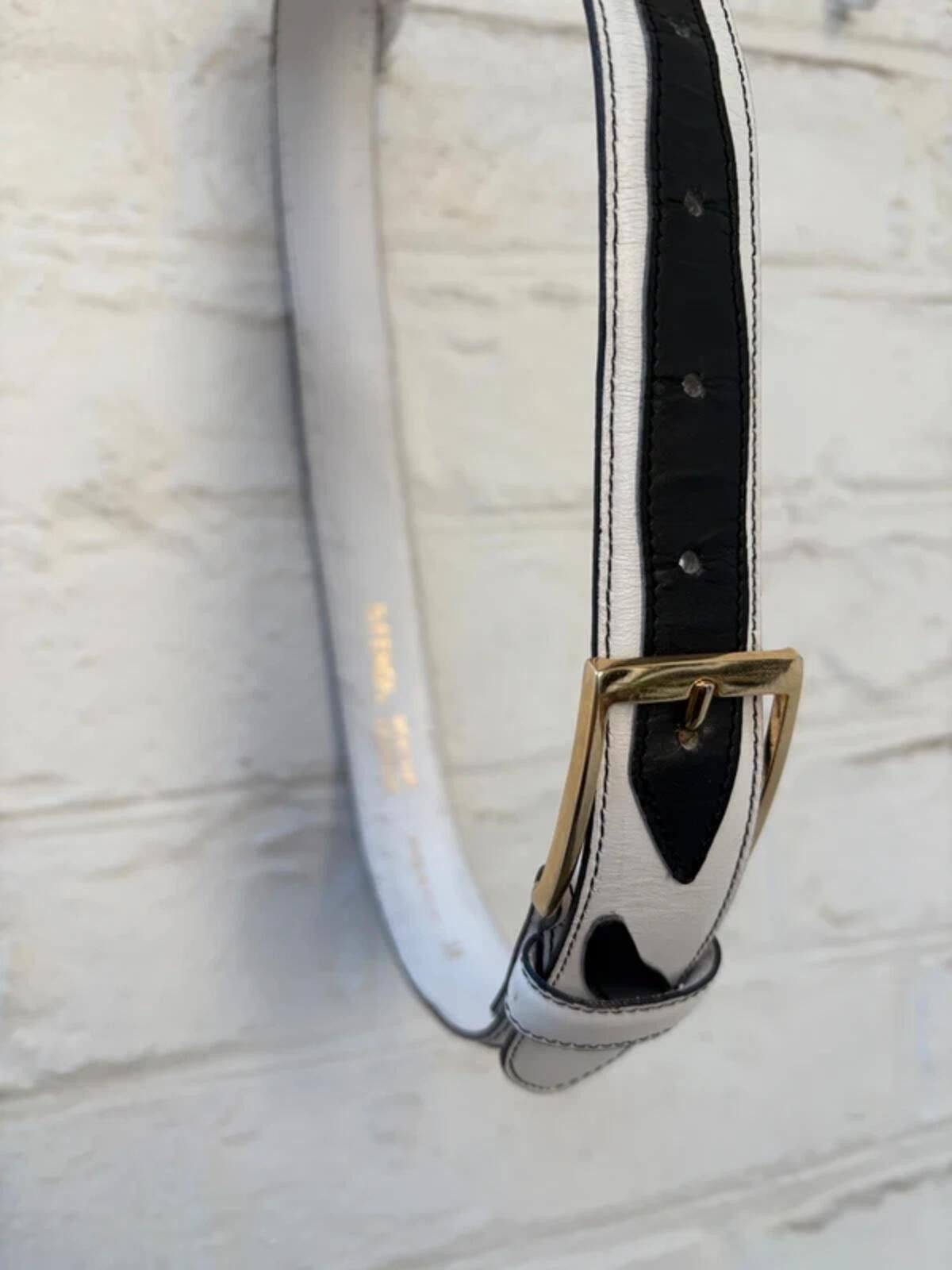 Fendi Vintage Fendi Black & White Leather Belt Size 38 Size ONE SIZE - 2 Thumbnail