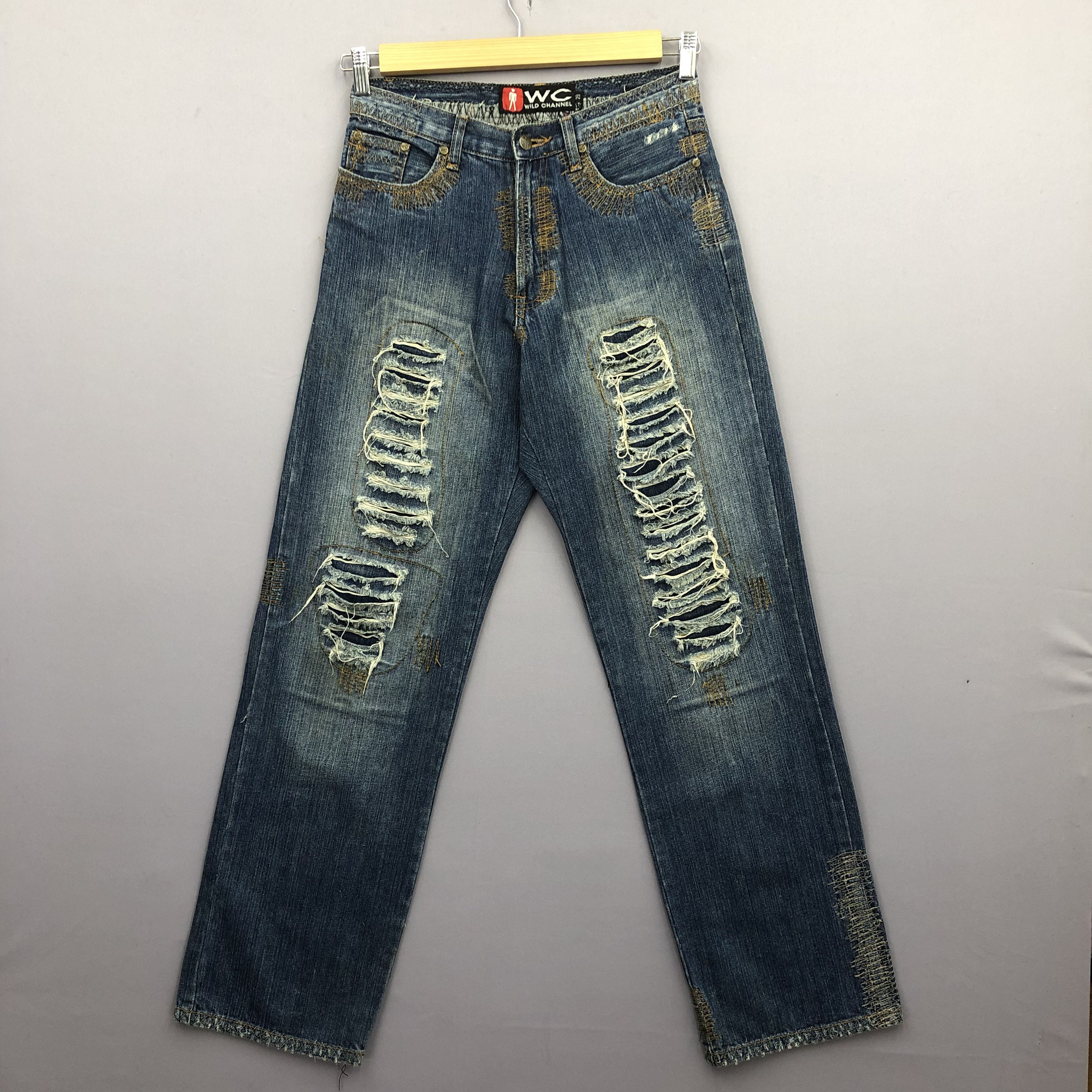 Jean Vintage Wild Channel Distressed Jeans Style Baggy Denim - . Size 26" / US 2 / IT 38 - 1 Thumbnail