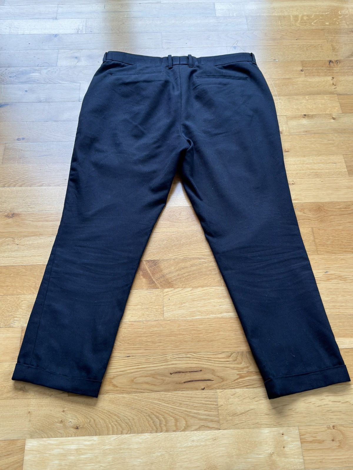 image of Allsaints Tallis Cropped Slim Trousers in Black, Men's (Size 31)