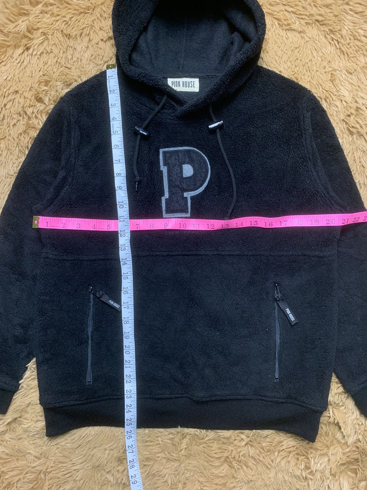 Pink House × Vintage 80s Classic Pink House P Letter Arcylic Poly Hoodie Sweats Size US M / EU 48-50 / 2 - 9 Thumbnail